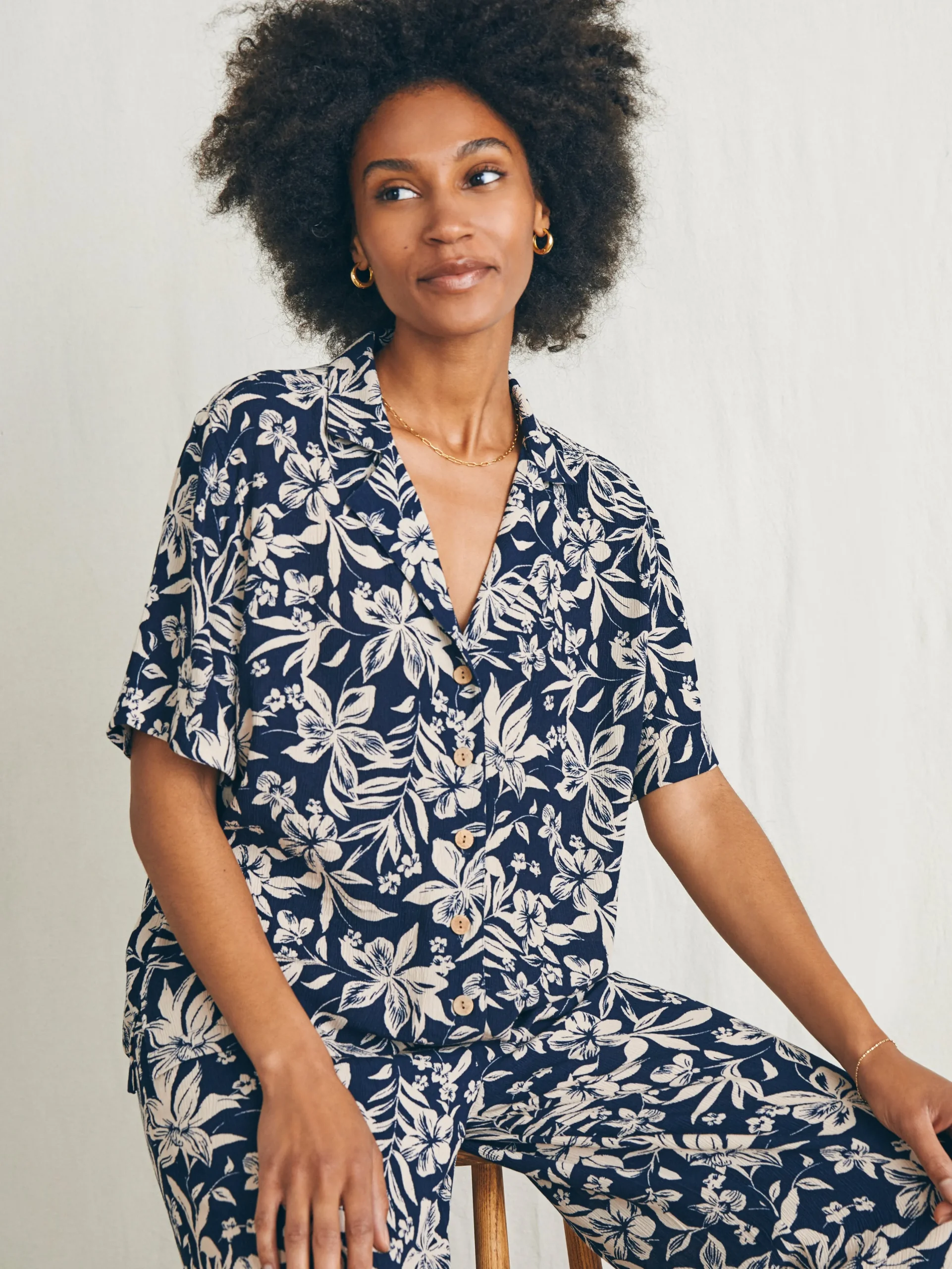 Women Faherty Brand Shirts & Tops*Cabana Camp Shirt -