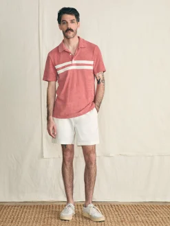 Faherty Brand Polo Shirts*Cabana Towel Terry Surf Stripe Polo Shirt -