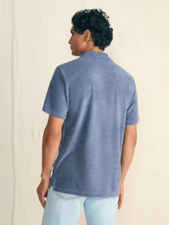 Faherty Brand Polo Shirts*Cabana Towel Terry Surf Stripe Polo Shirt -