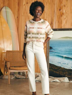 Women Faherty Brand Sweaters*Doug Good Feather Cotton Slub Pullover -