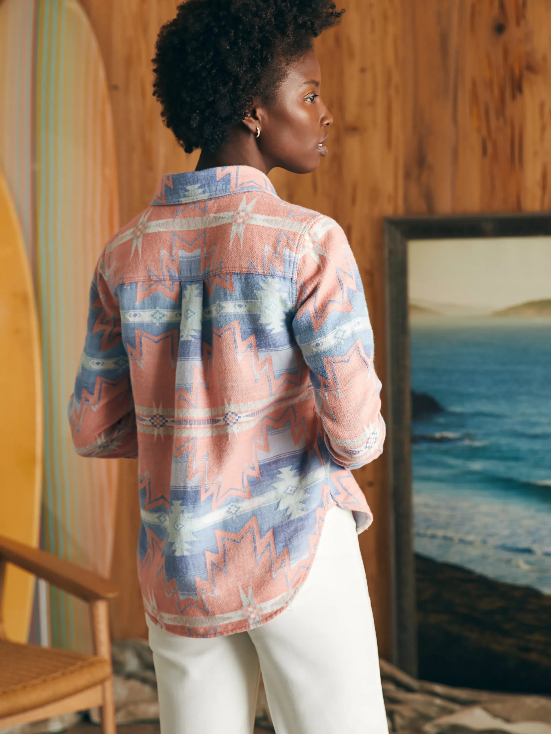 Women Faherty Brand Shirts & Tops*Doug Good Feather Daly Shirt -