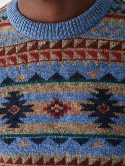 Faherty Brand Sweaters*Doug Good Feather Fair Isle Sweater -