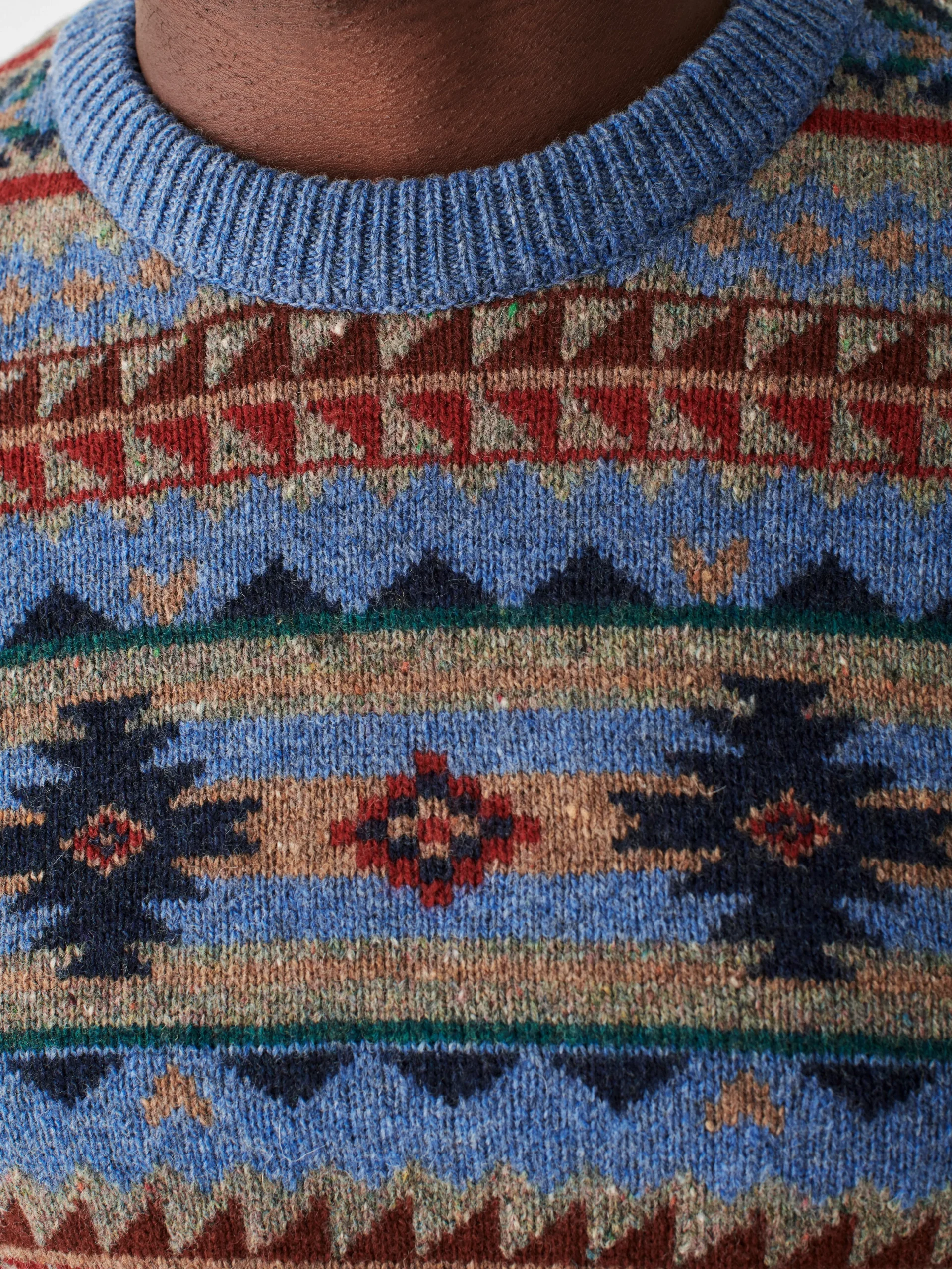 Faherty Brand Sweaters*Doug Good Feather Fair Isle Sweater -