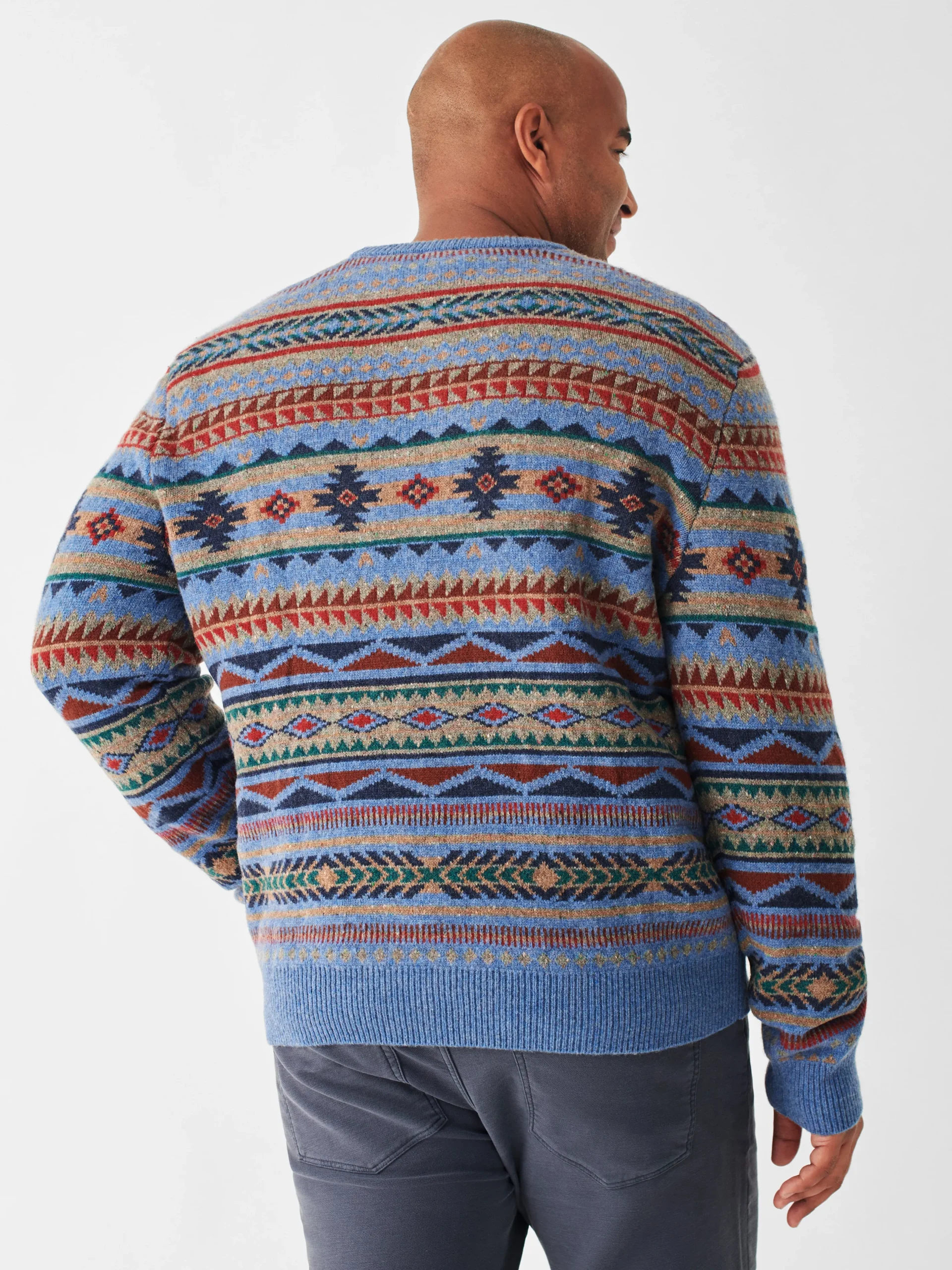 Faherty Brand Sweaters*Doug Good Feather Fair Isle Sweater -