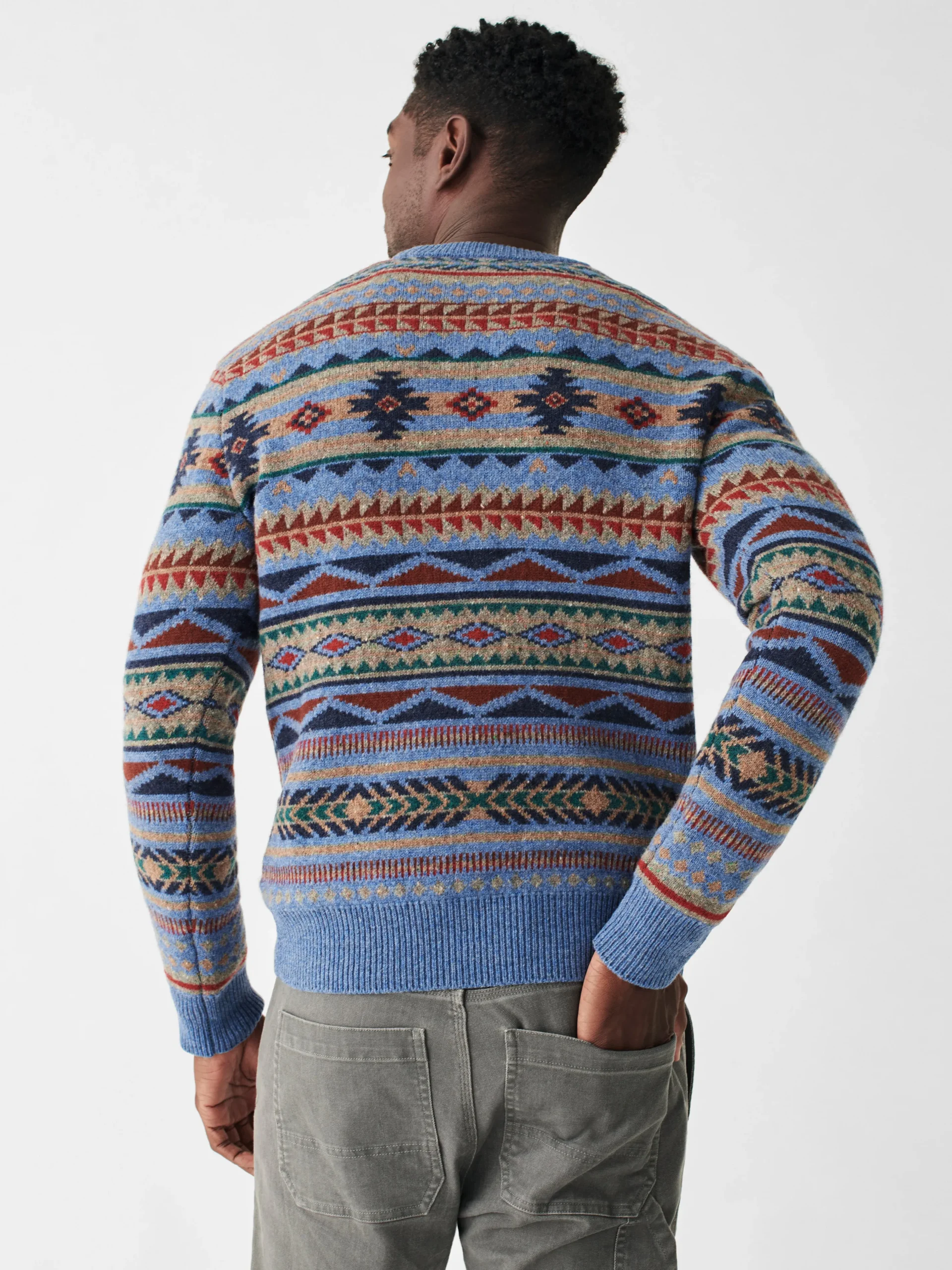 Faherty Brand Sweaters*Doug Good Feather Fair Isle Sweater -