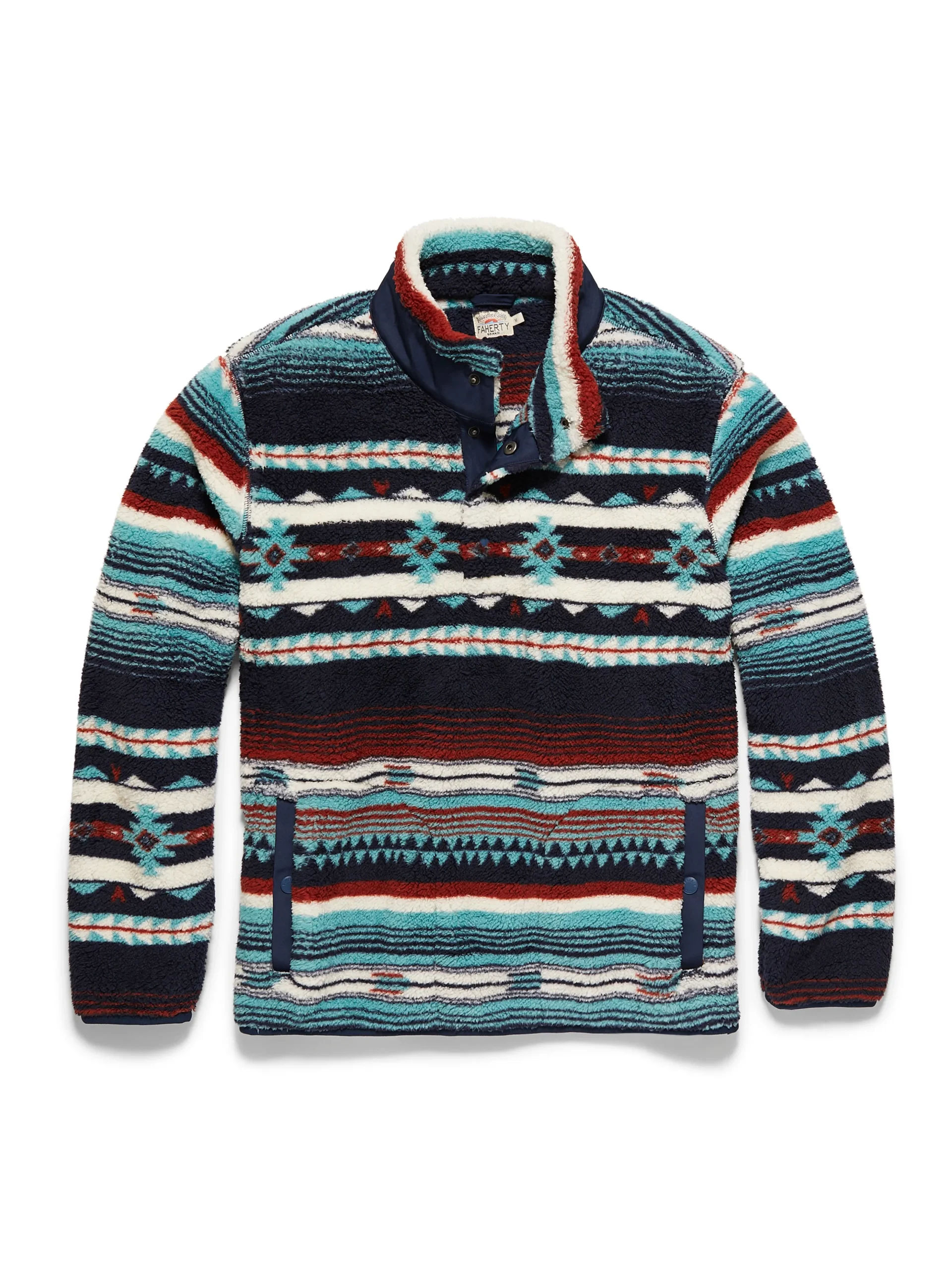 Faherty Brand Jackets & Vests*Doug Good Feather High Pile Fleece Popover -