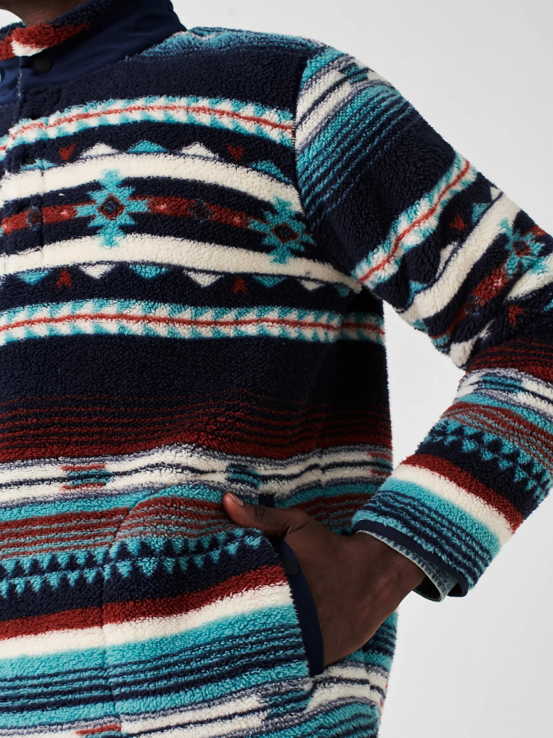 Faherty Brand Jackets & Vests*Doug Good Feather High Pile Fleece Popover -