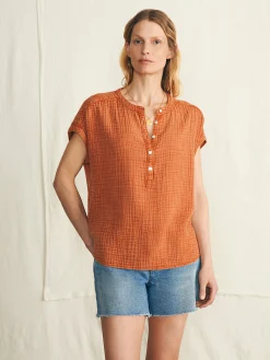 Women Faherty Brand Shirts & Tops*Dream Cotton Gauze Desmond Top -