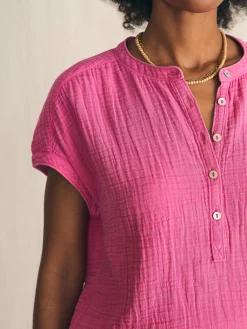 Women Faherty Brand Shirts & Tops*Dream Cotton Gauze Desmond Top -