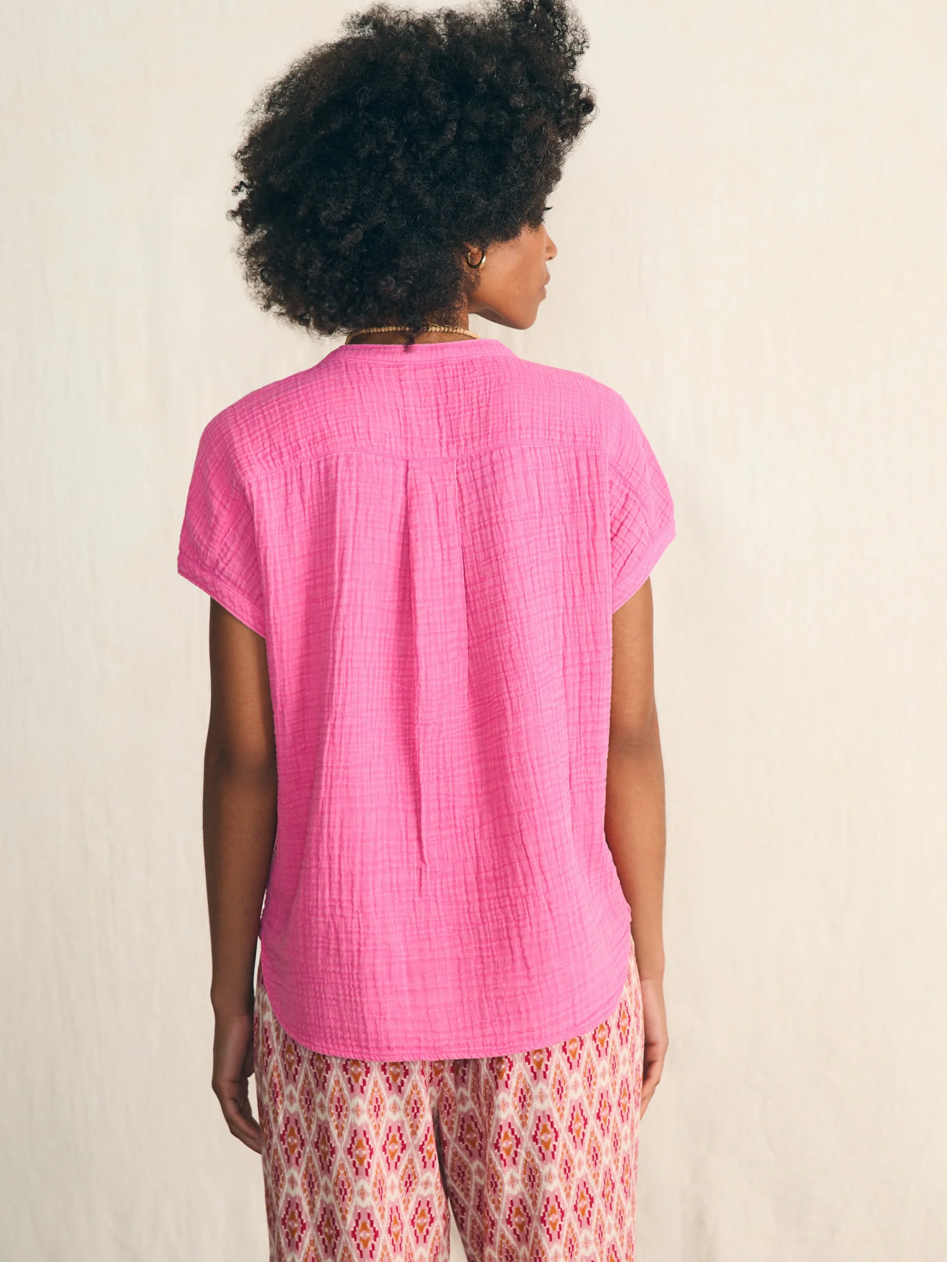 Women Faherty Brand Shirts & Tops*Dream Cotton Gauze Desmond Top -