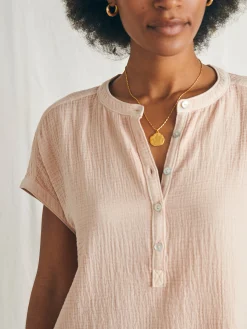 Women Faherty Brand Shirts & Tops*Dream Cotton Gauze Desmond Top -