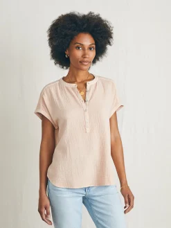 Women Faherty Brand Shirts & Tops*Dream Cotton Gauze Desmond Top -