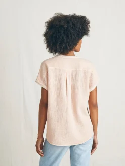 Women Faherty Brand Shirts & Tops*Dream Cotton Gauze Desmond Top -