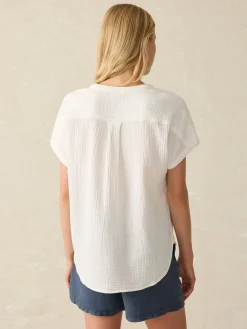 Women Faherty Brand Shirts & Tops*Dream Cotton Gauze Desmond Top -