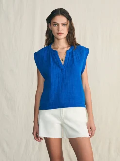 Women Faherty Brand Shirts & Tops*Dream Cotton Gauze Dylan Top -
