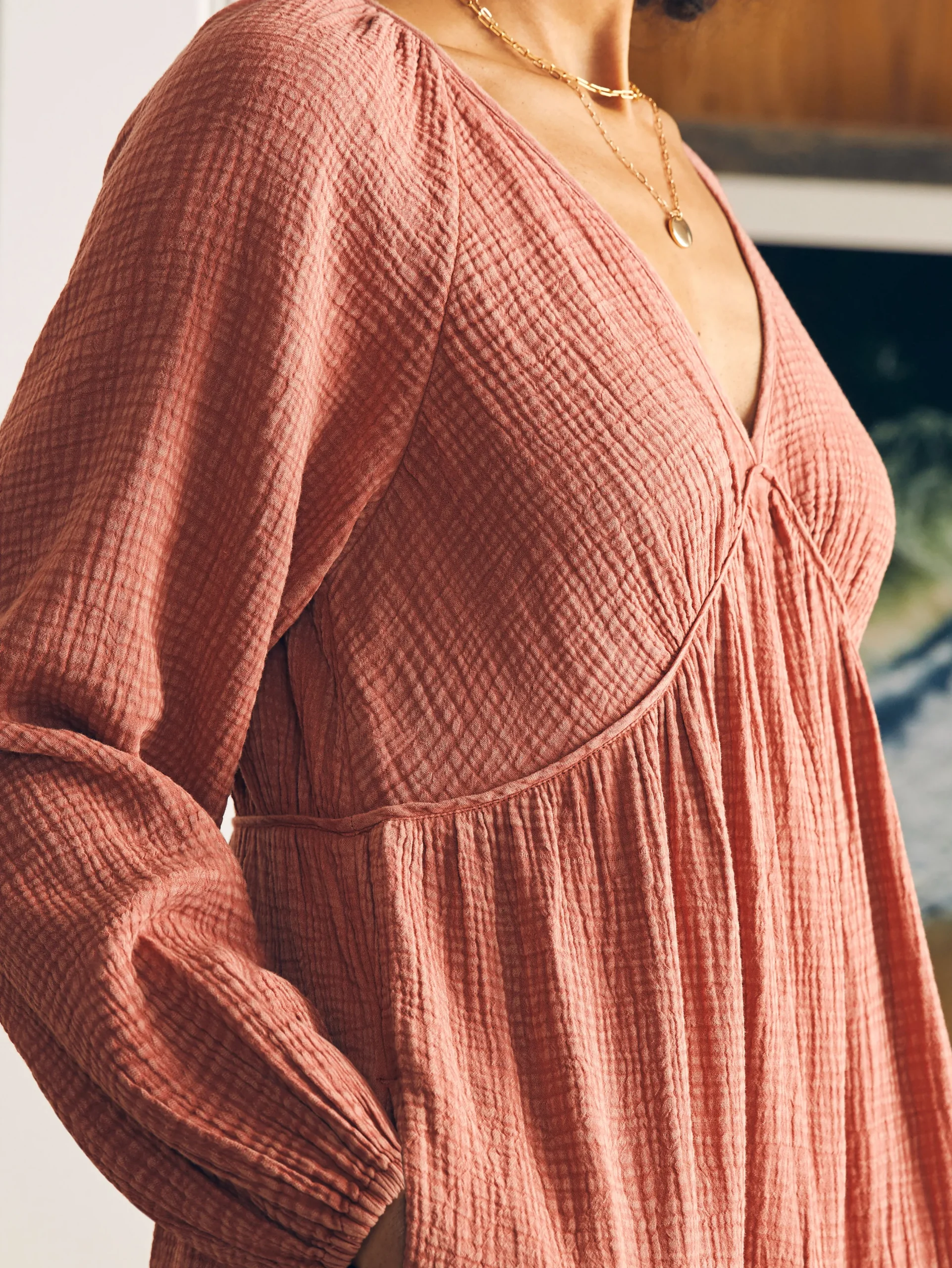 Women Faherty Brand Dresses*Dream Cotton Gauze Sirene Midi Dress -