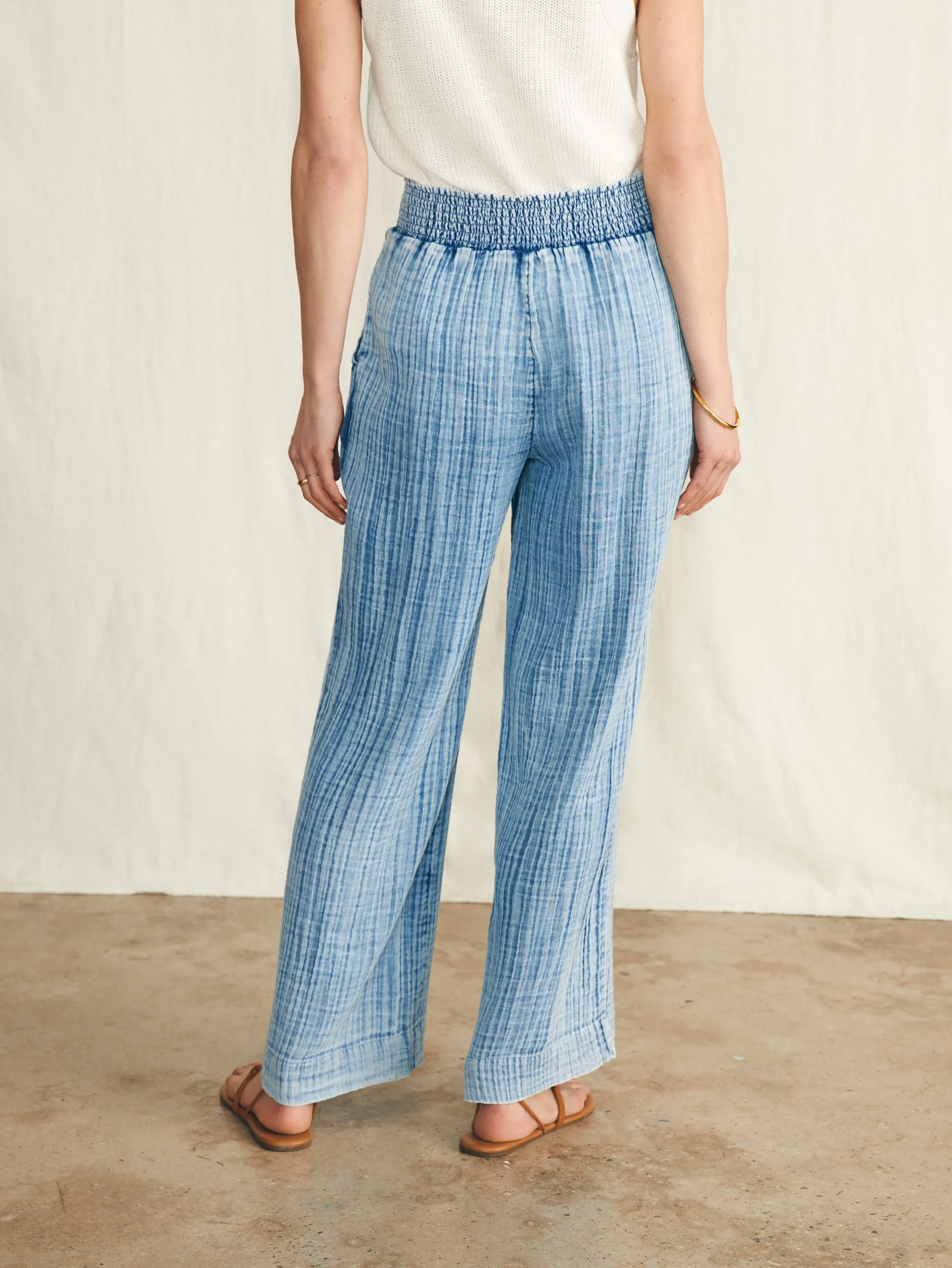 Women Faherty Brand Pants|Swim*Dream Cotton Gauze Wide Leg Pant -