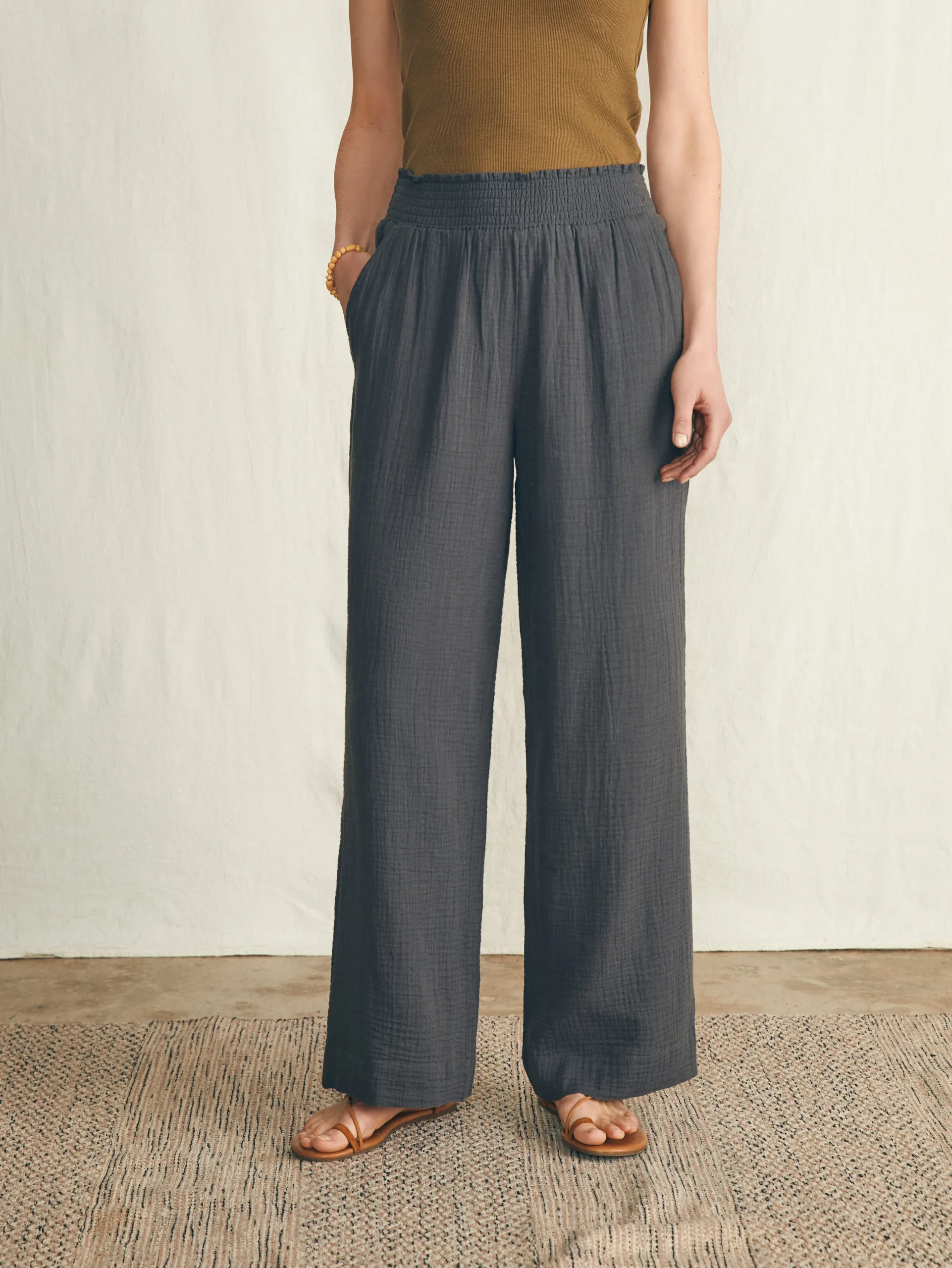 Women Faherty Brand Pants|Swim*Dream Cotton Gauze Wide Leg Pant -