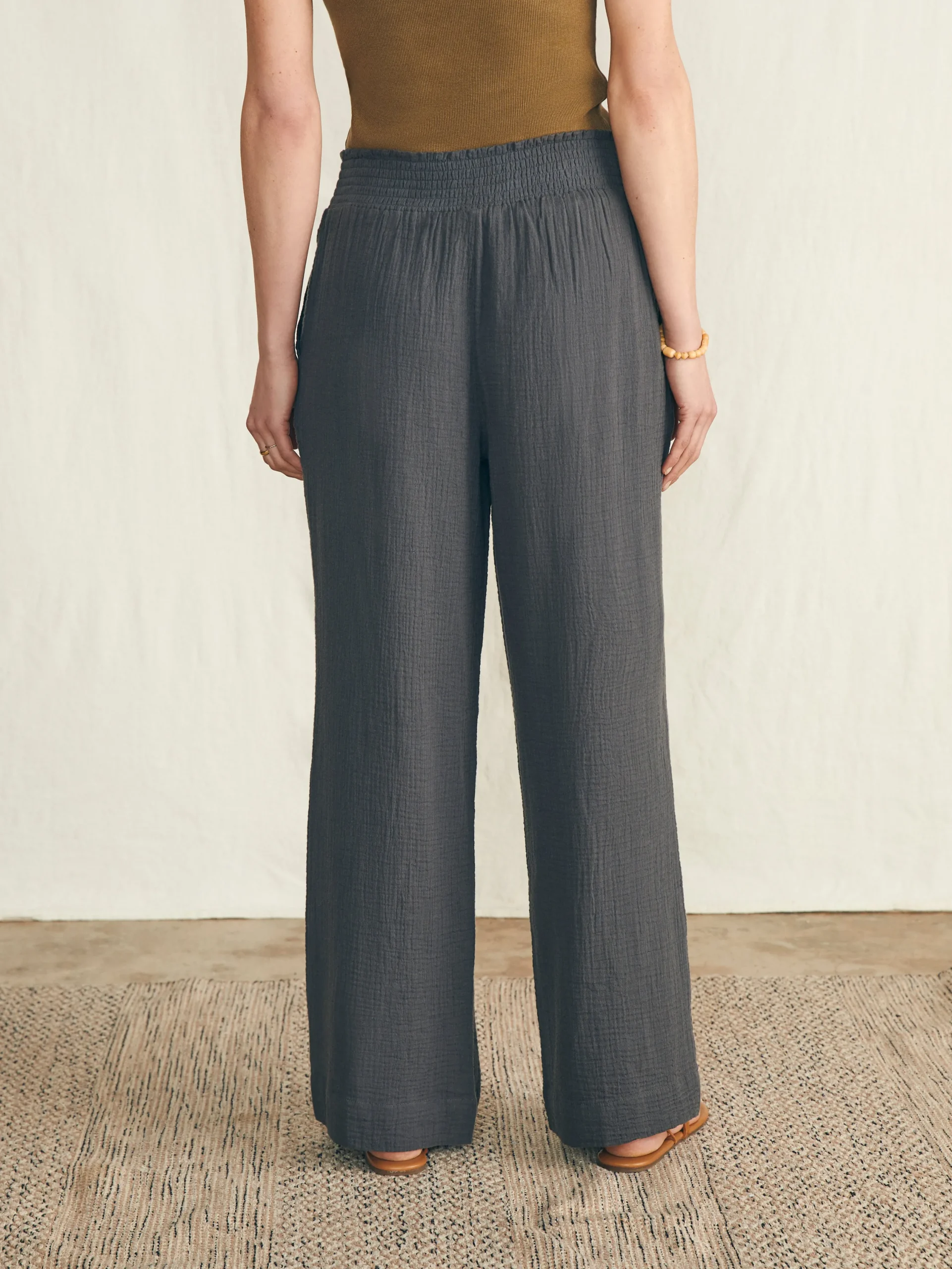 Women Faherty Brand Pants|Swim*Dream Cotton Gauze Wide Leg Pant -