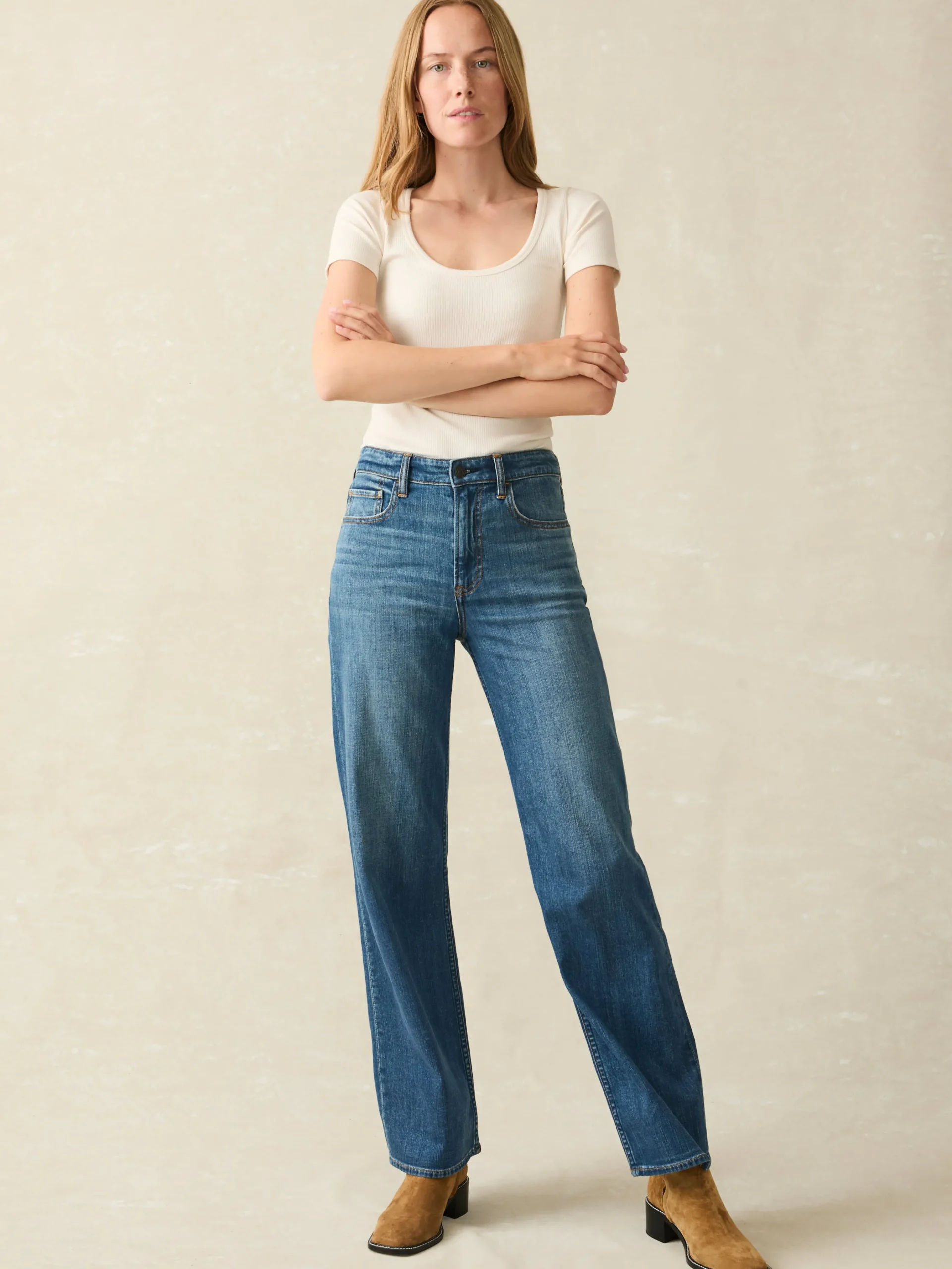 Women Faherty Brand Pants|Jeans*Dream Jean Wide Leg -