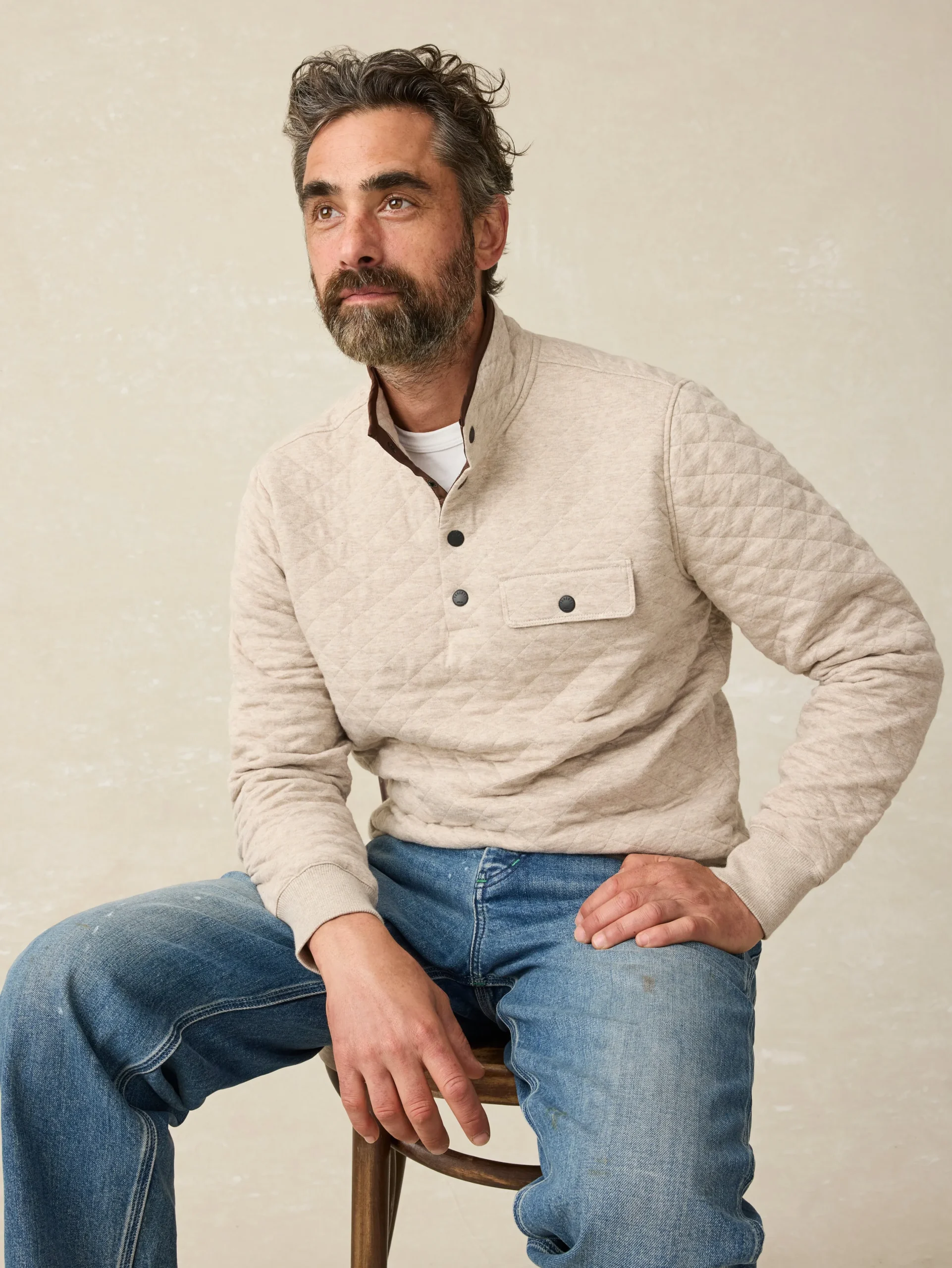 Faherty Brand Jackets & Vests*Epic Quilted Fleece Pullover -