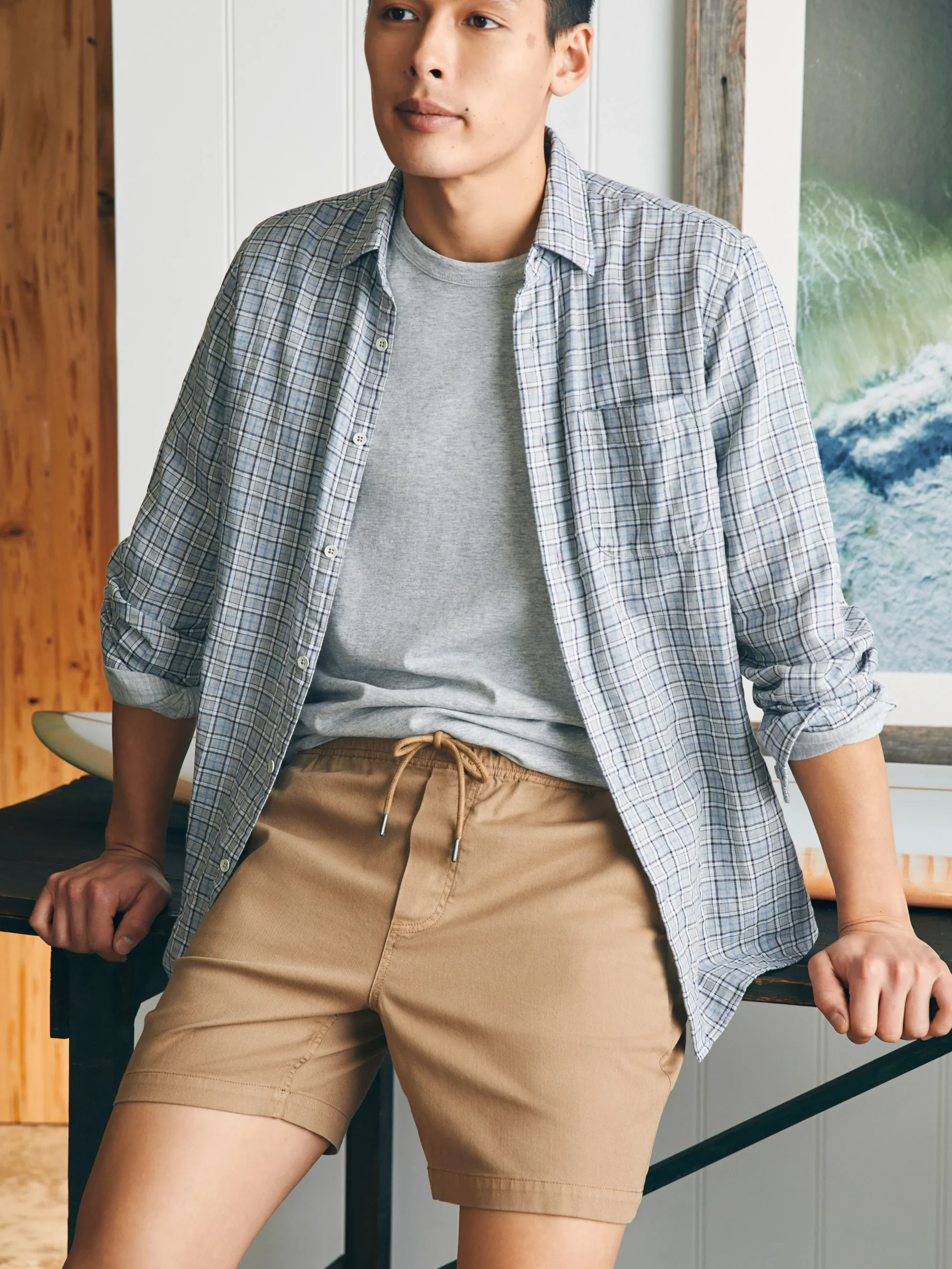 Faherty Brand Shorts*Essential Drawstring Short (6.5" Inseam) -