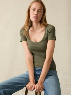 Women Faherty Brand T-Shirts*Freestyle Rib Knit Tee -