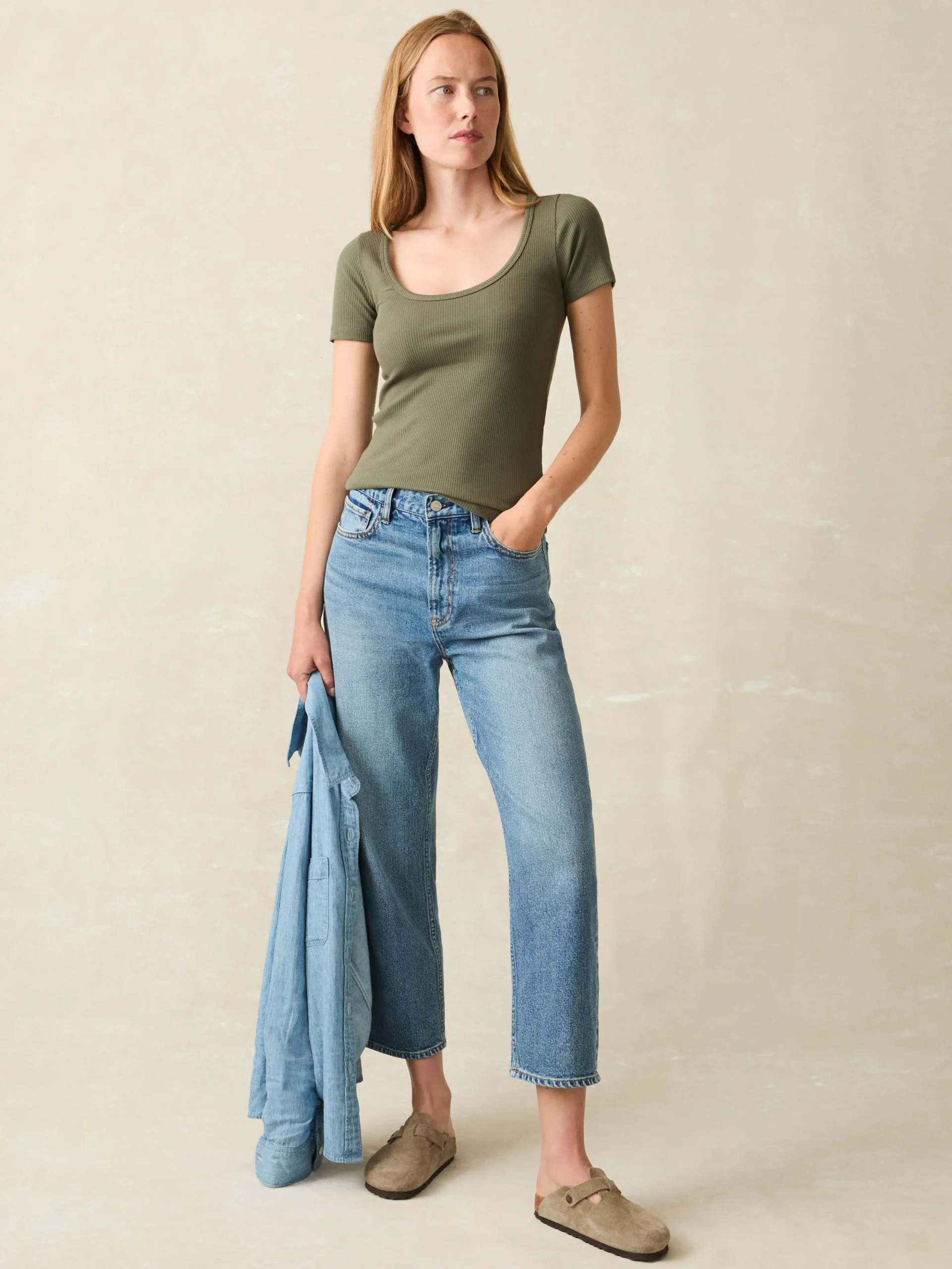 Women Faherty Brand T-Shirts*Freestyle Rib Knit Tee -