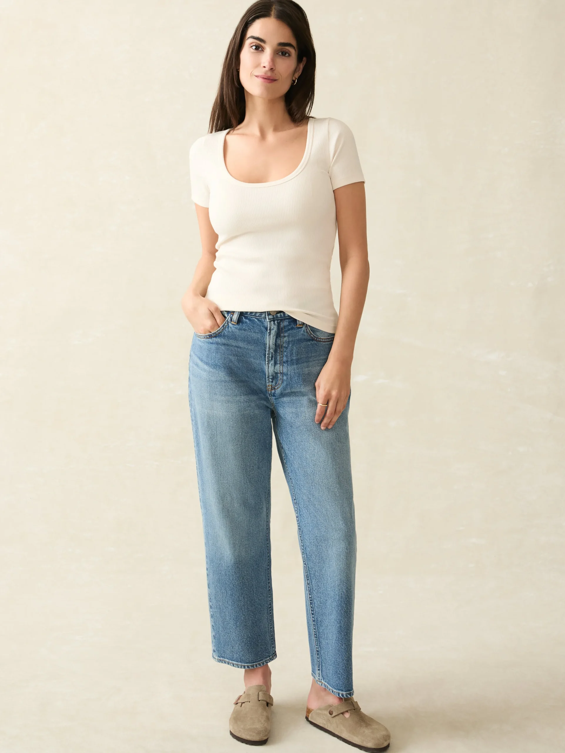 Women Faherty Brand T-Shirts*Freestyle Rib Knit Tee -