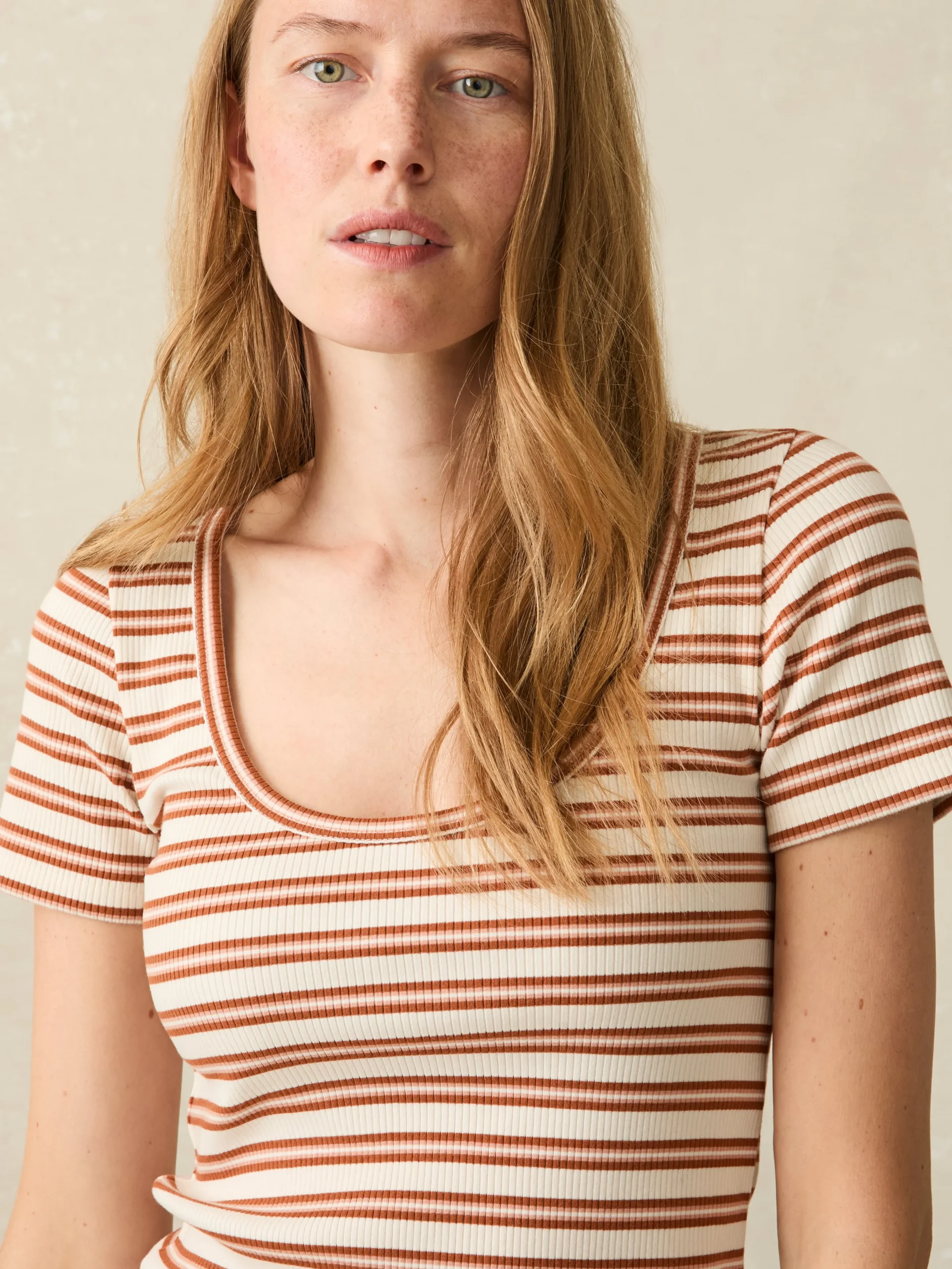 Women Faherty Brand T-Shirts*Freestyle Rib Knit Tee -