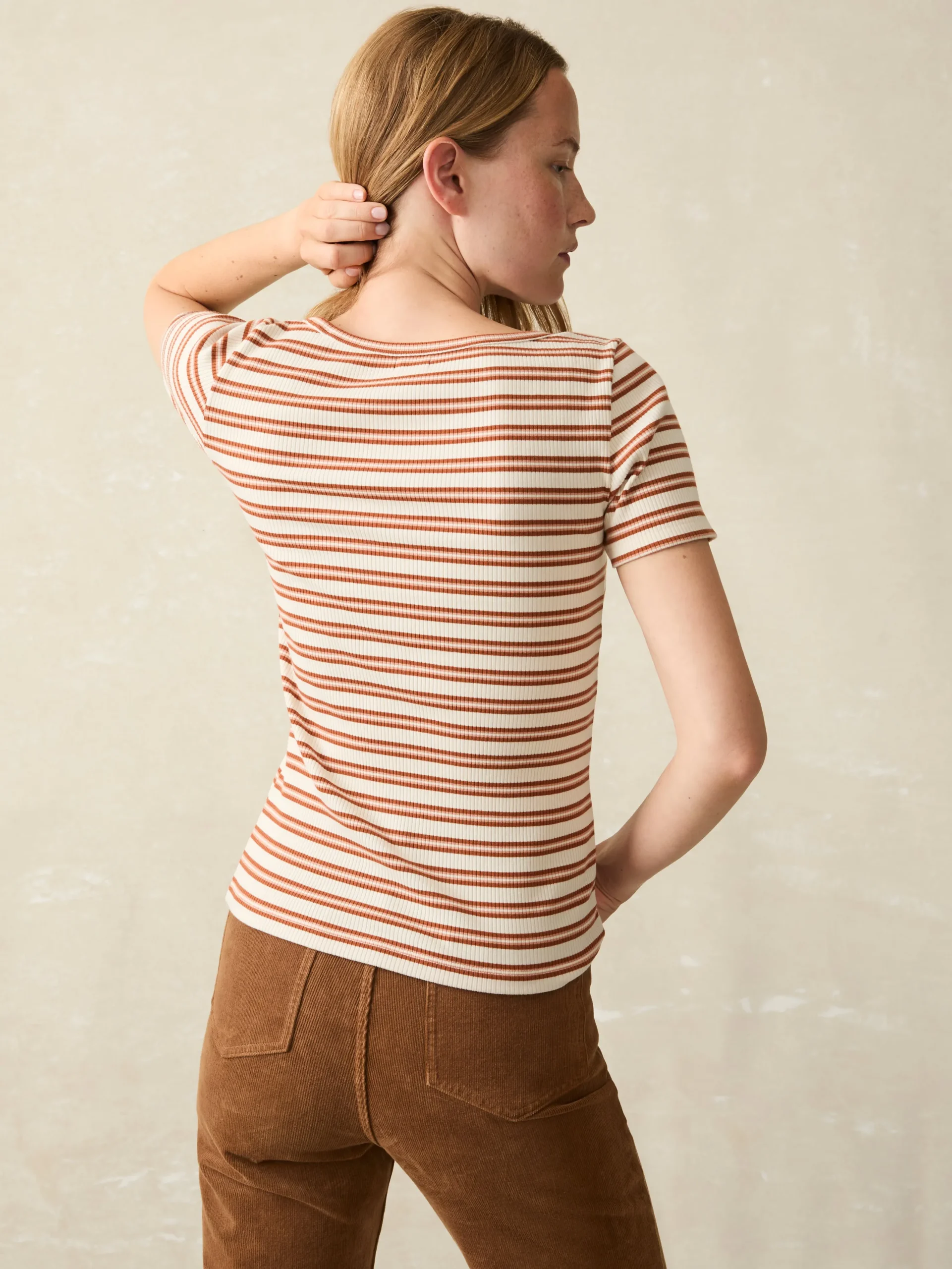 Women Faherty Brand T-Shirts*Freestyle Rib Knit Tee -