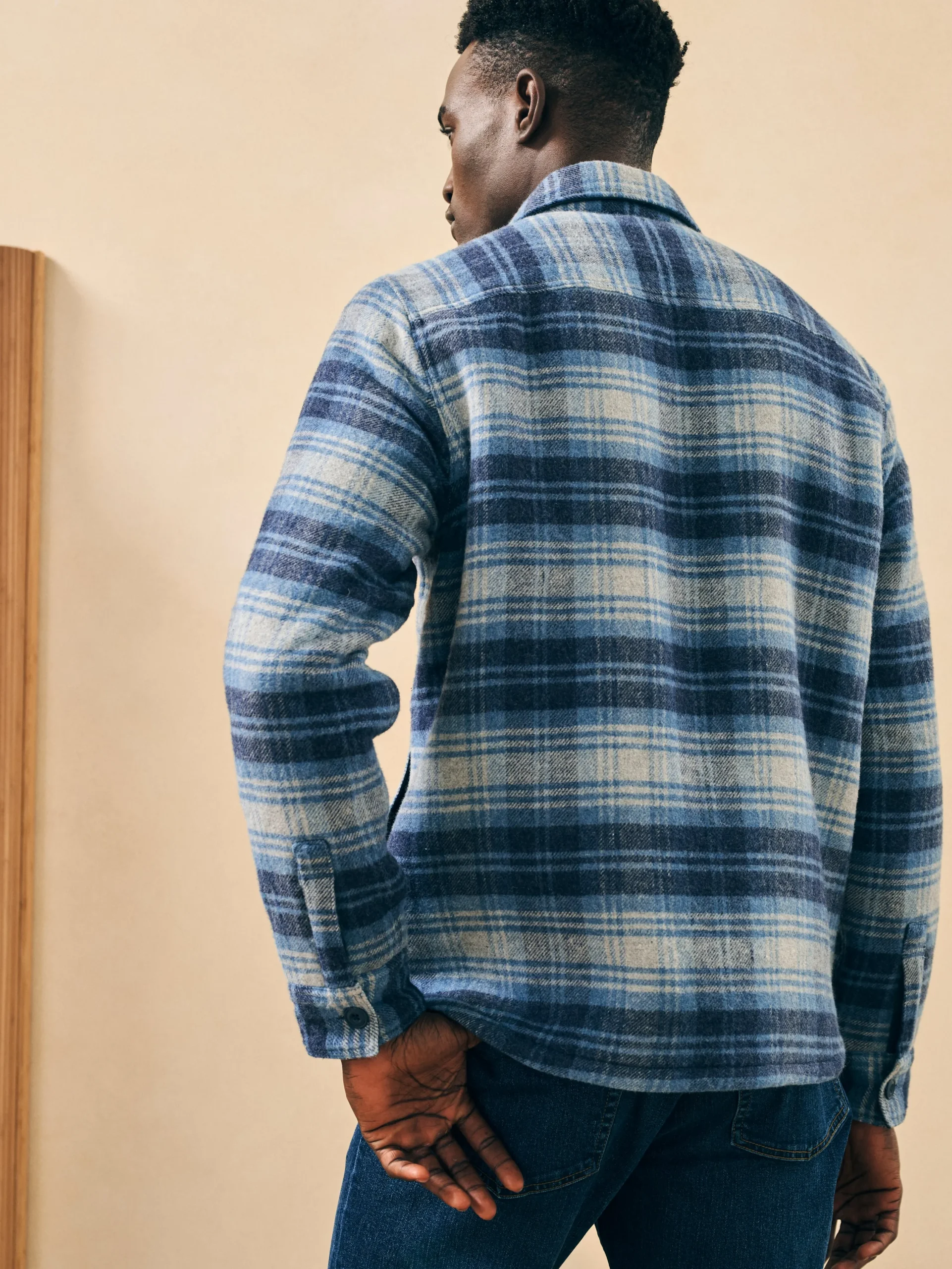 Faherty Brand Jackets & Vests*High Pile Fleece Lined Wool CPO -