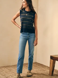 Women Faherty Brand Sweaters*Highland Fair Isle Sweater Vest -