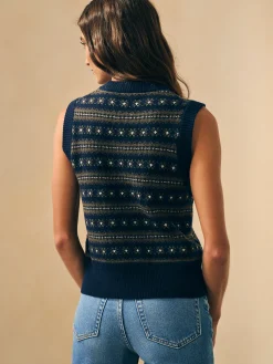 Women Faherty Brand Sweaters*Highland Fair Isle Sweater Vest -