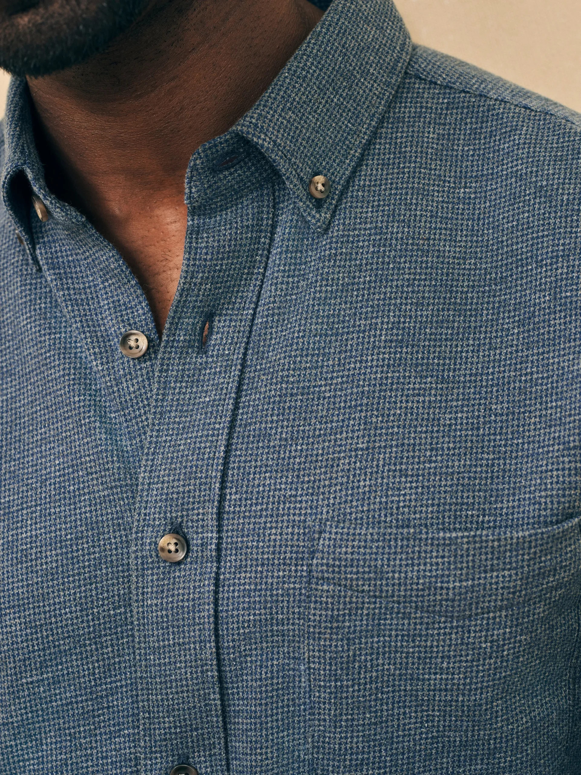 Faherty Brand Shirts*Houndstooth Knit Shirt -