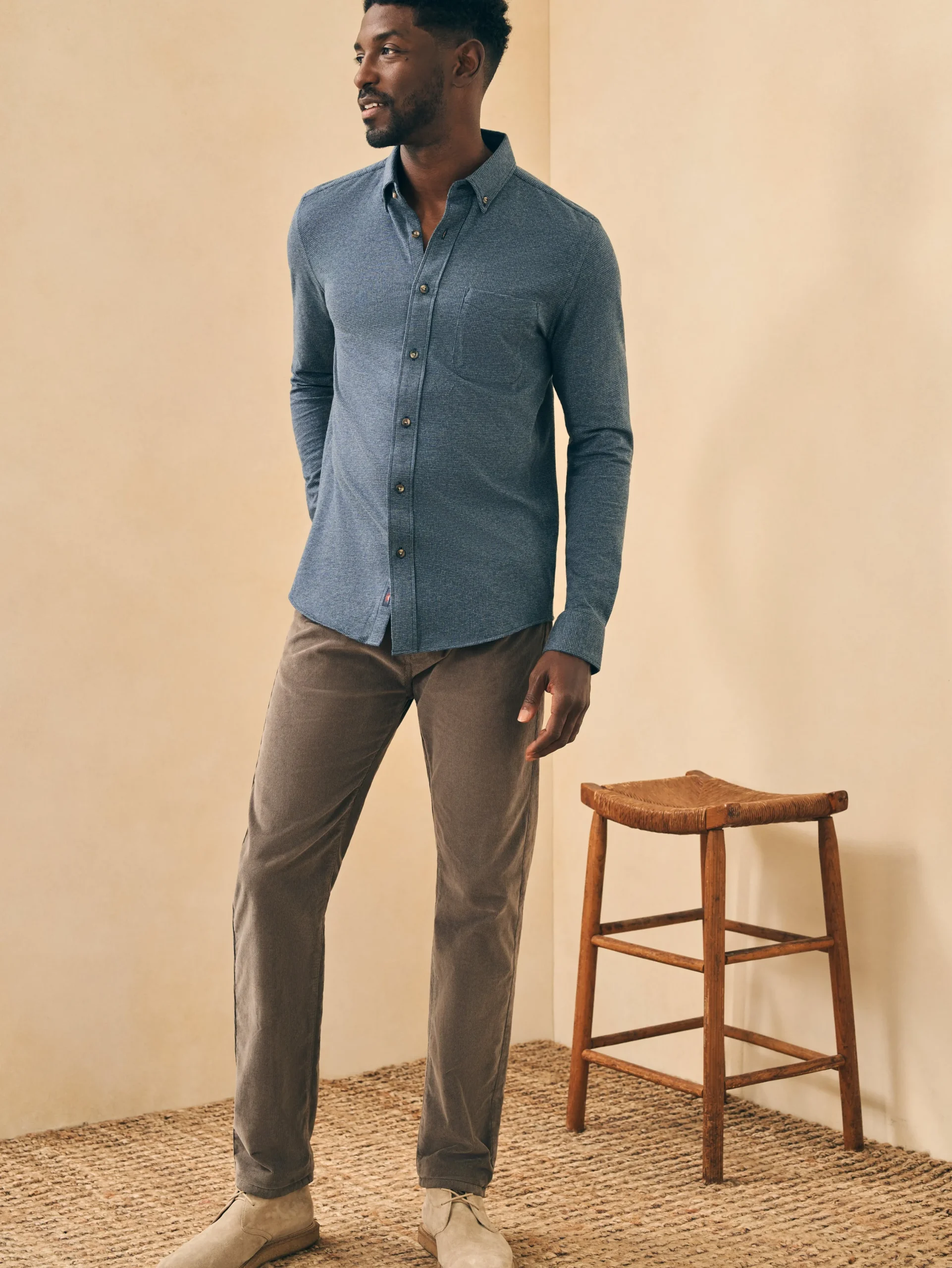 Faherty Brand Shirts*Houndstooth Knit Shirt -