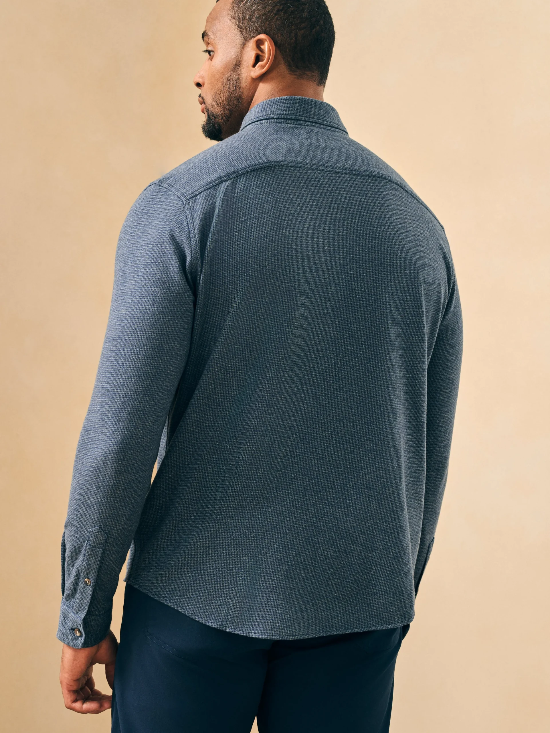 Faherty Brand Shirts*Houndstooth Knit Shirt -