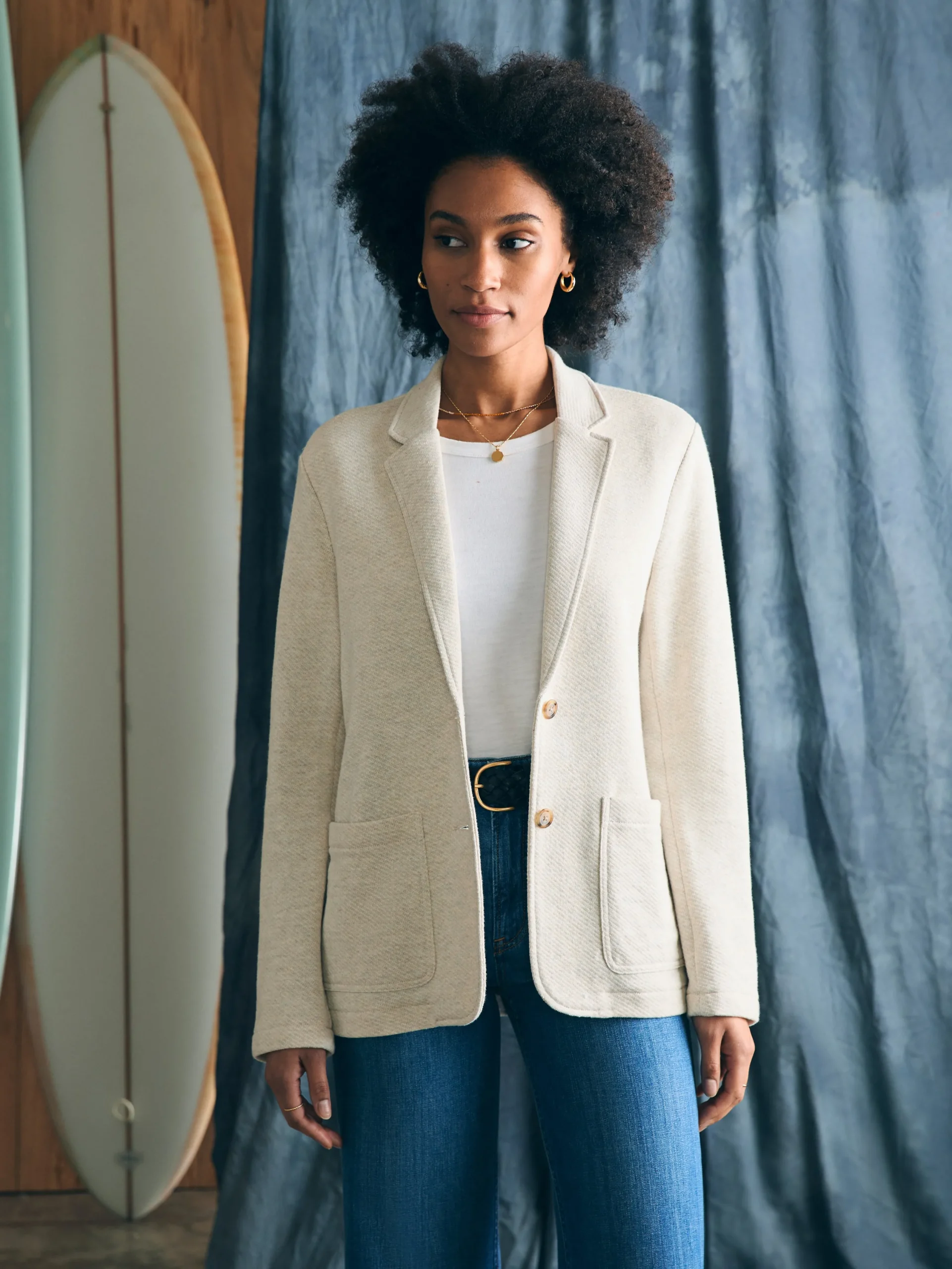 Women Faherty Brand Blazers & Outerwear*Inlet Knit Blazer -