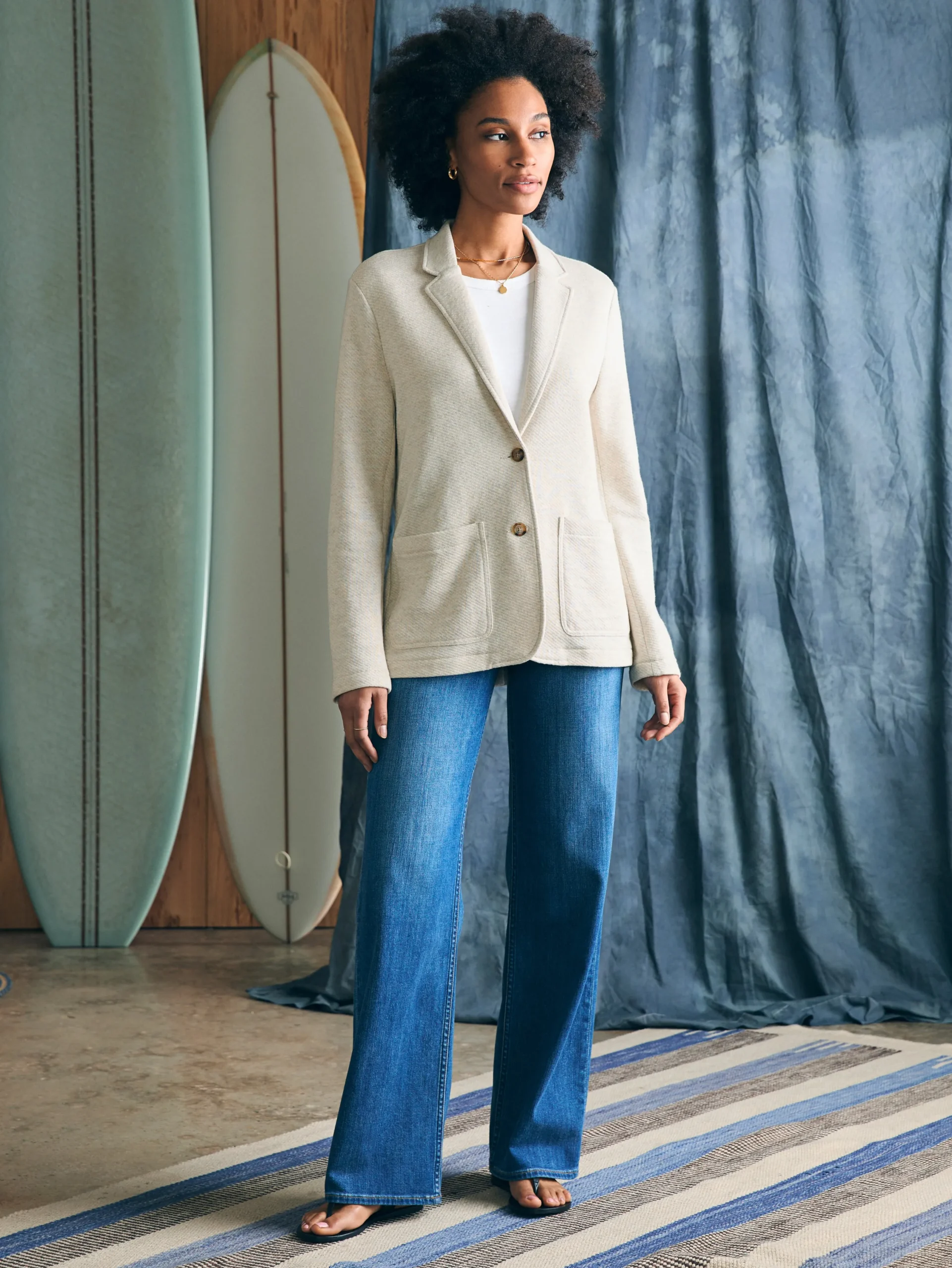 Women Faherty Brand Blazers & Outerwear*Inlet Knit Blazer -
