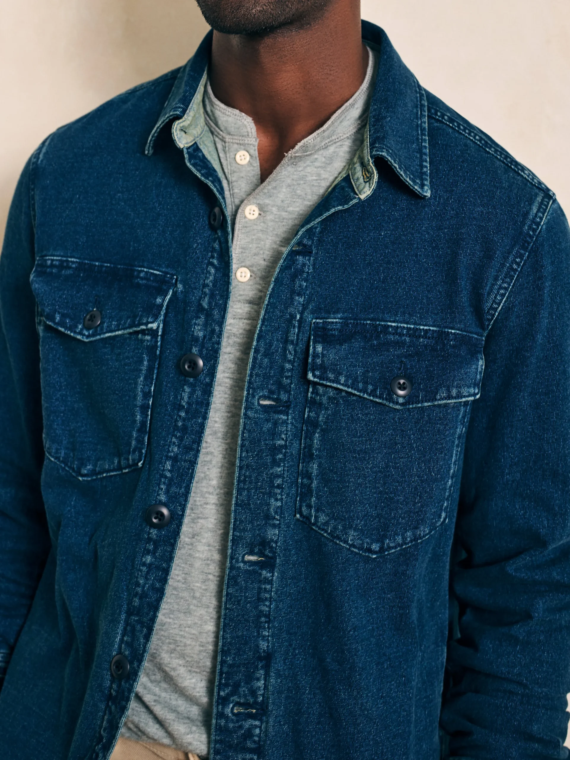 Faherty Brand Jackets & Vests*Jersey Shirt Jacket -