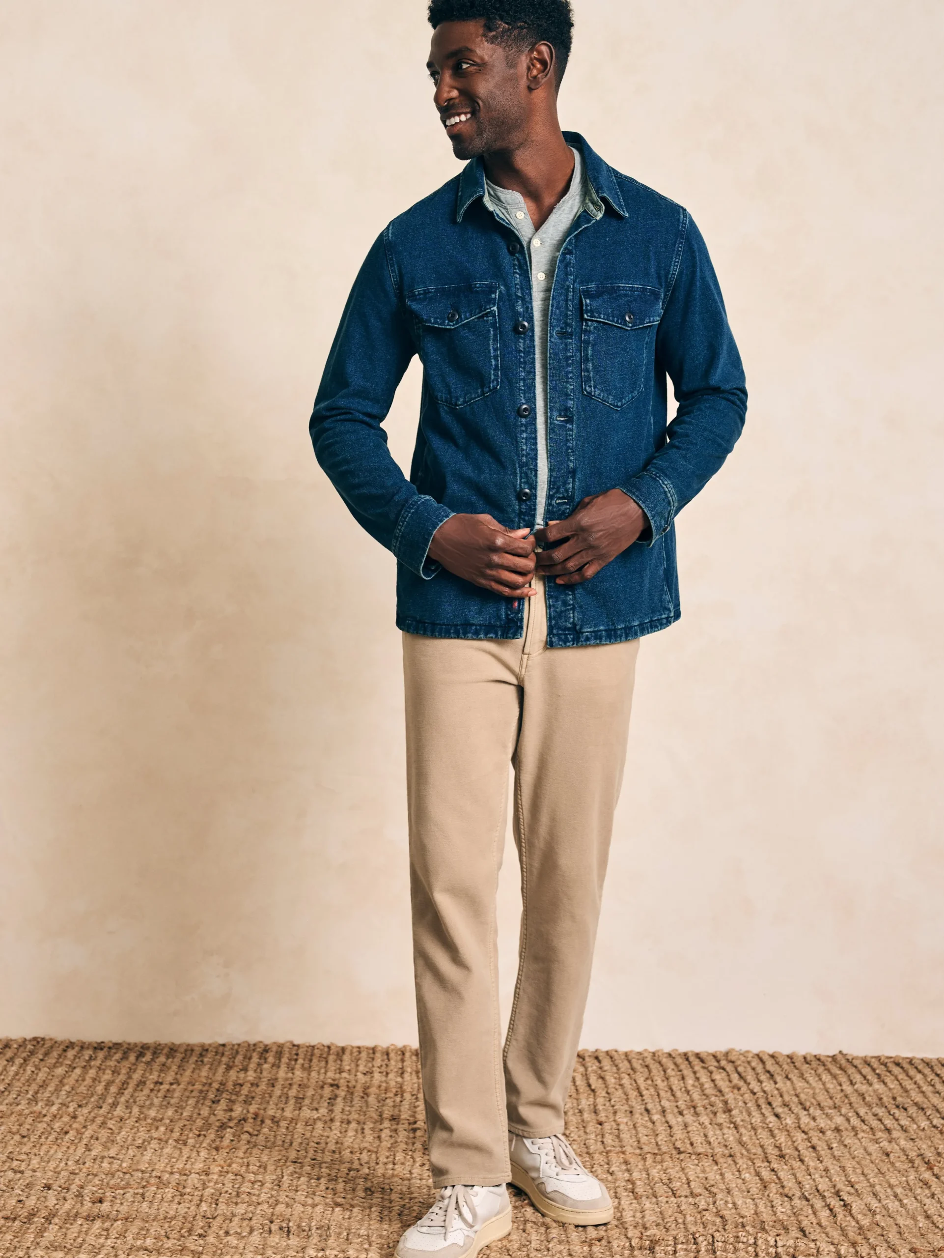 Faherty Brand Jackets & Vests*Jersey Shirt Jacket -