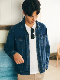 Faherty Brand Jackets & Vests*Jersey Trucker Jacket -