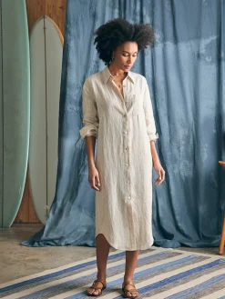 Women Faherty Brand Dresses*Laguna Linen Midi Dress -
