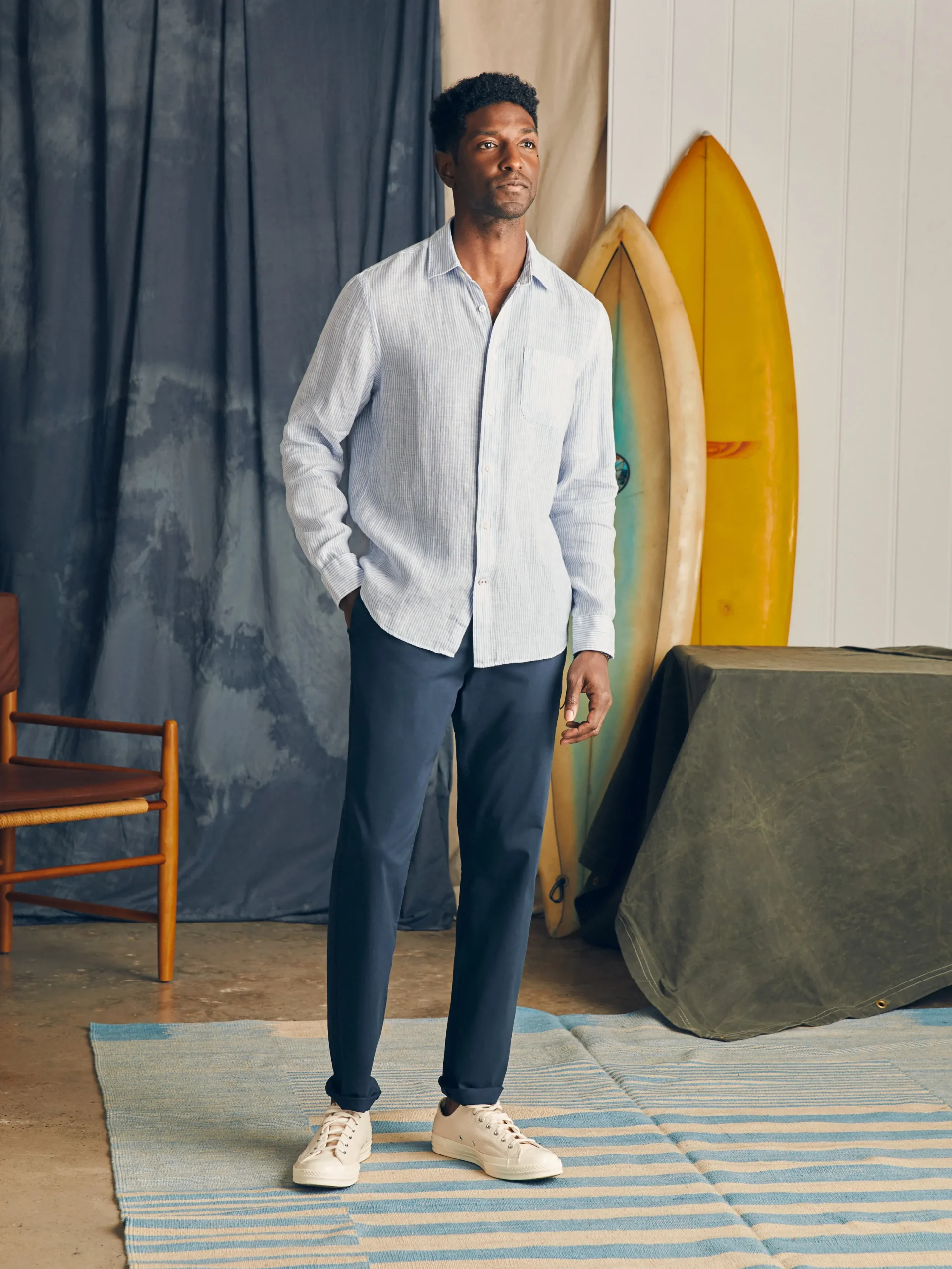 Faherty Brand Shirts*Laguna Linen Shirt -