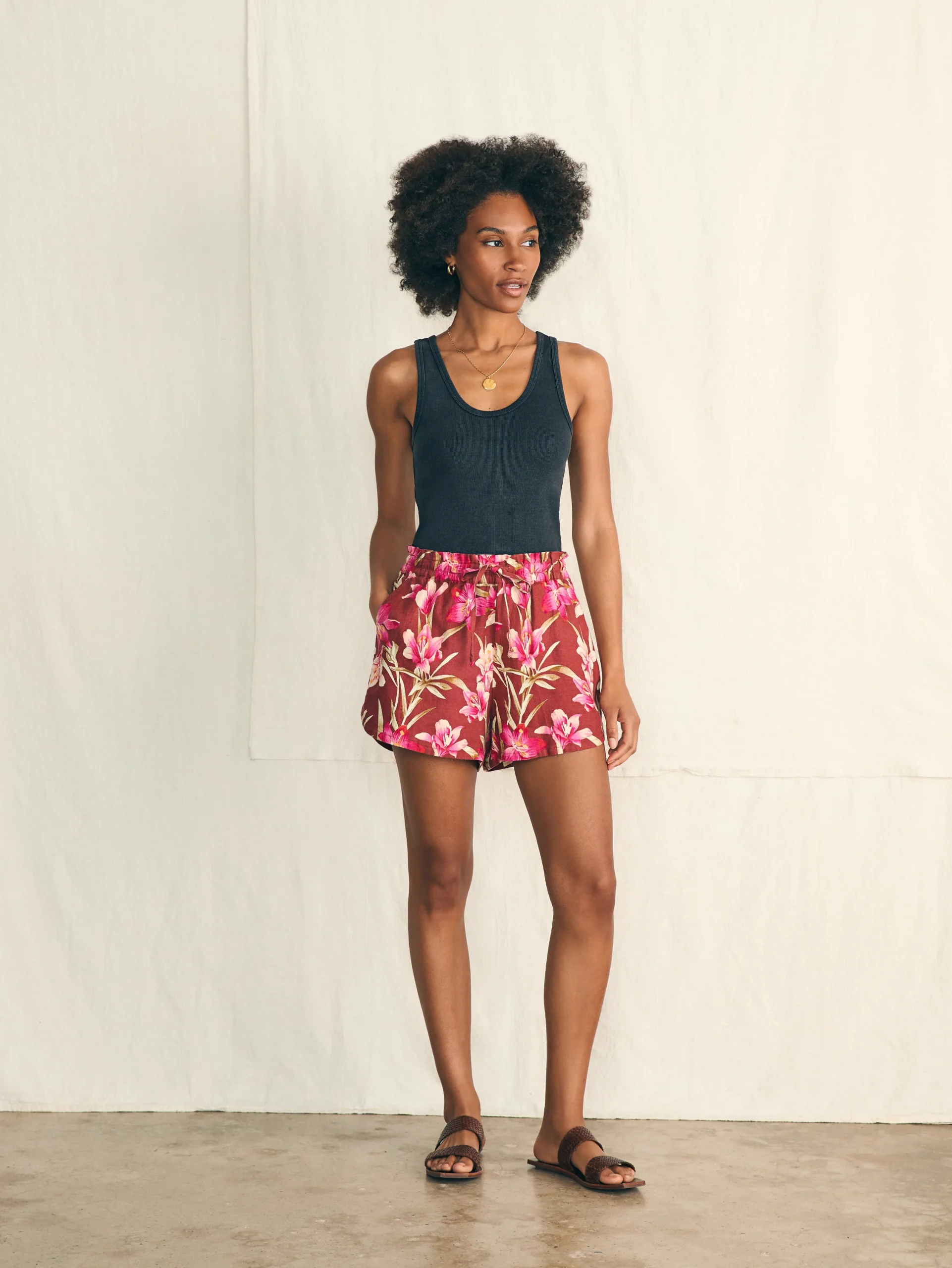 Women Faherty Brand Shorts & Skirts*Laguna Linen Tie Waist Short -