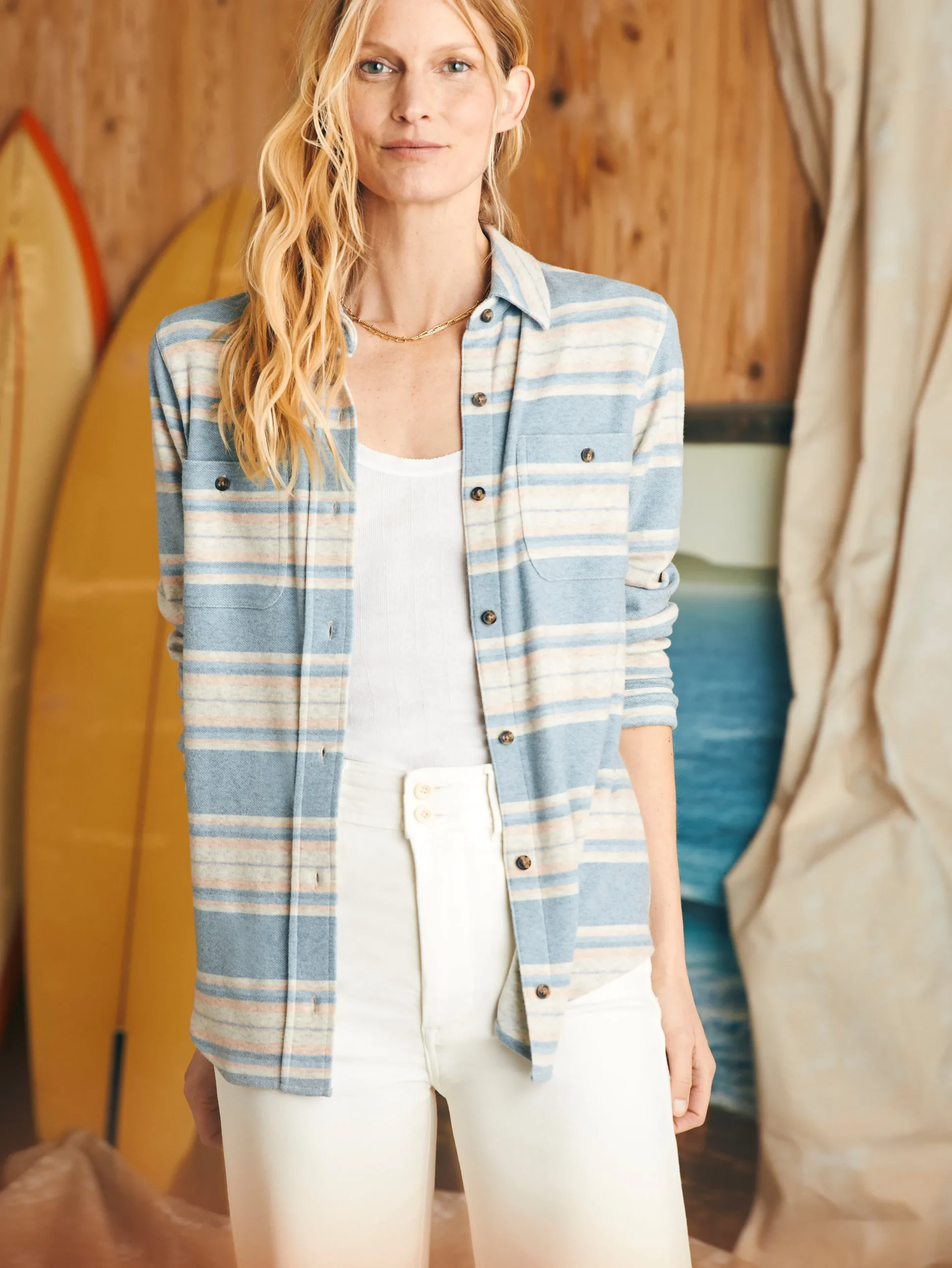 Women Faherty Brand Shirts & Tops*Legend™ Sweater Shirt -
