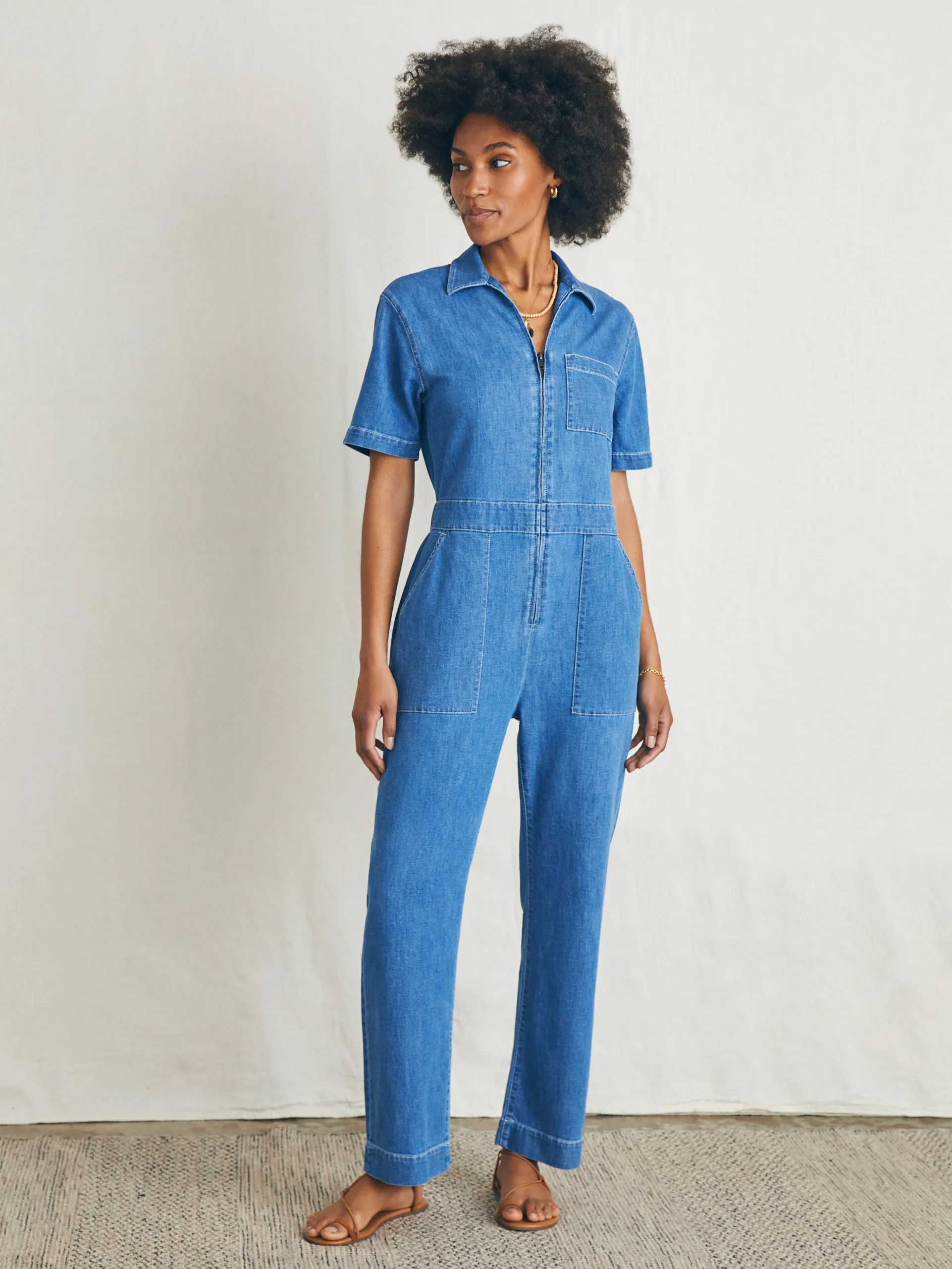 Women Faherty Brand Dresses|Overalls & Jumpsuits*Linen Denim Jumpsuit -