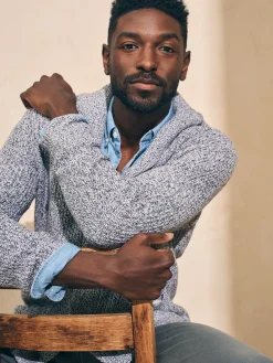 Faherty Brand Sweaters*Marled Cotton Cardigan -