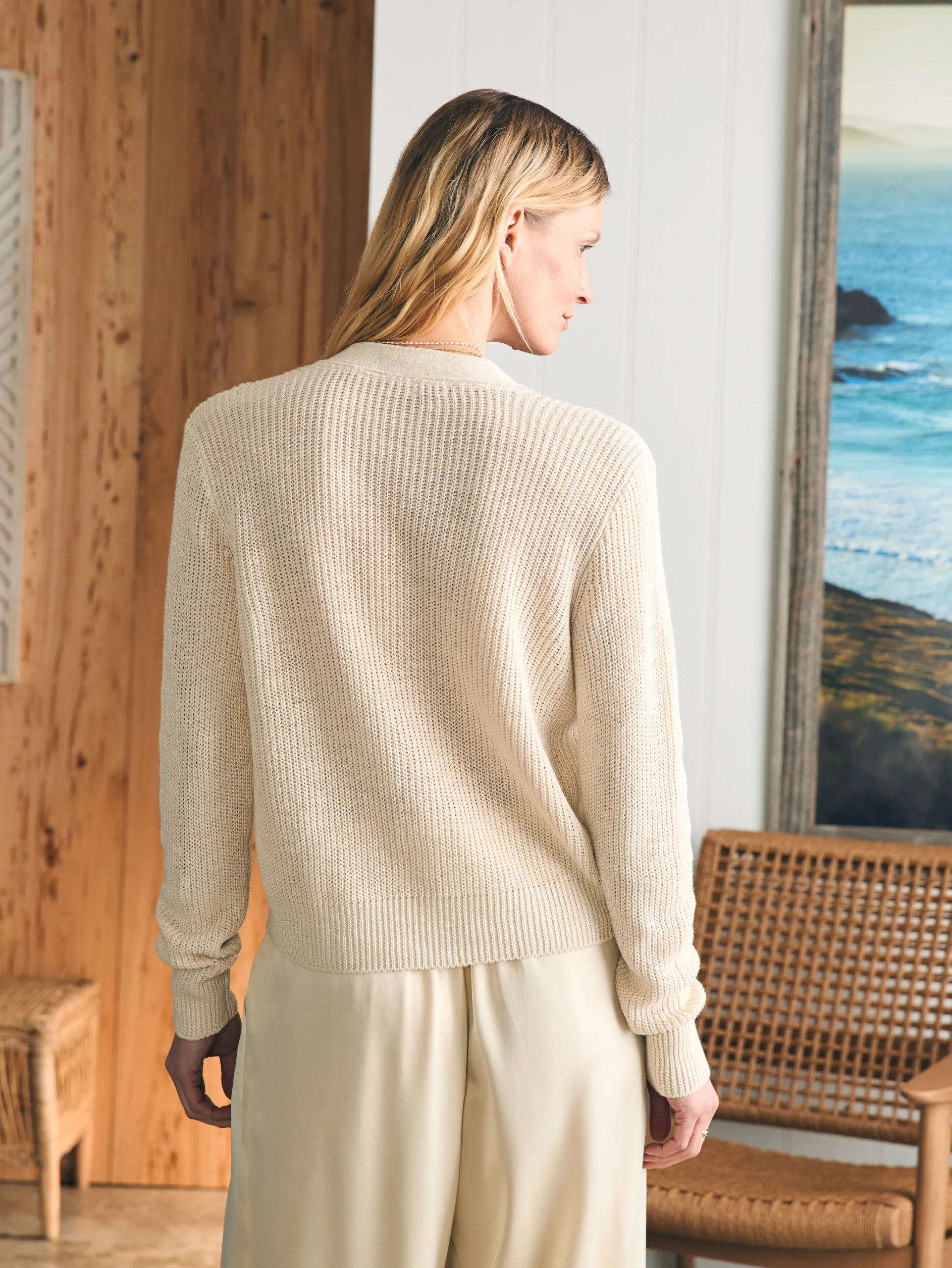 Women Faherty Brand Sweaters*Miramar Linen Cardigan -