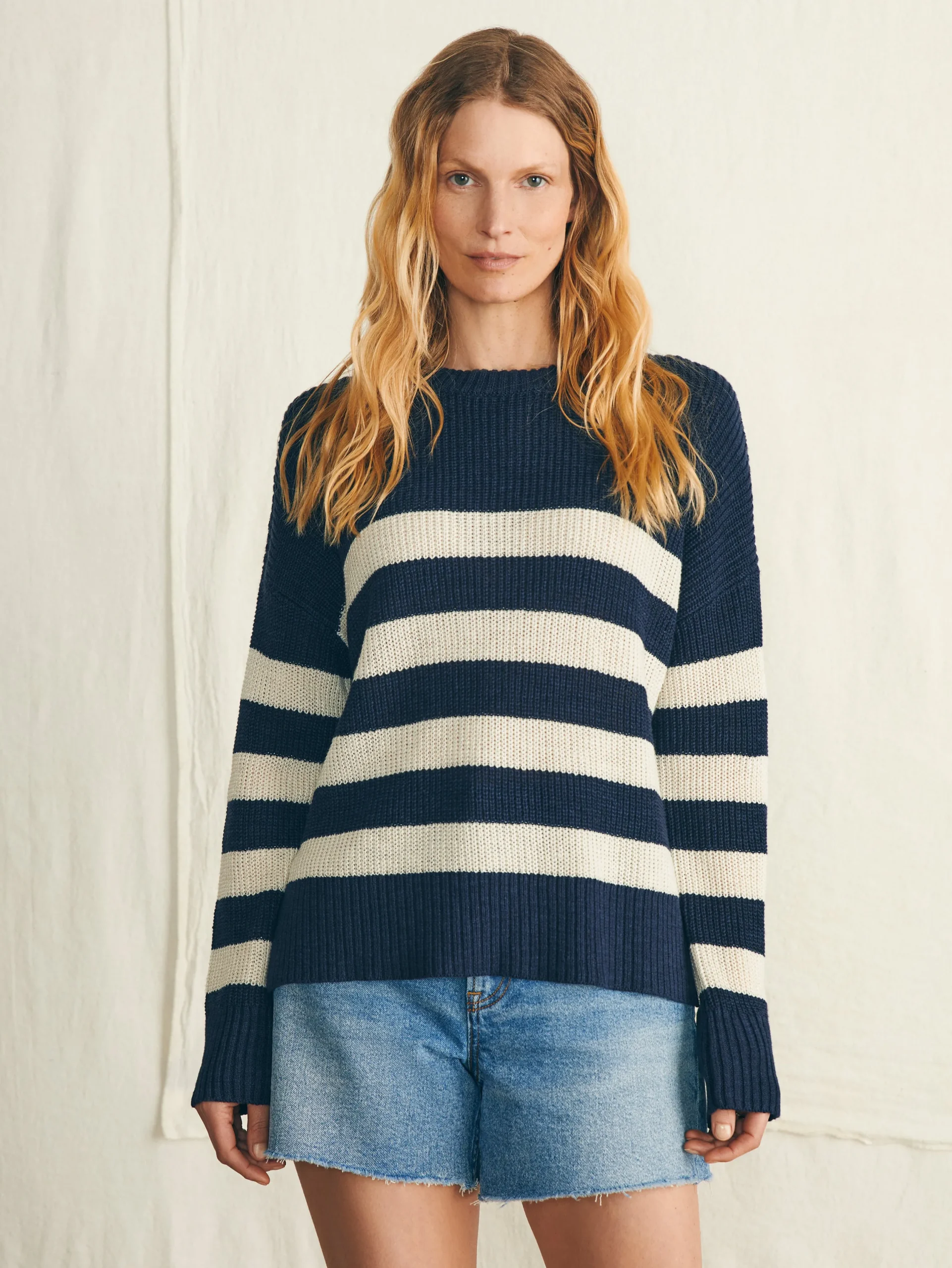 Women Faherty Brand Sweaters*Miramar Linen Crew Sweater -